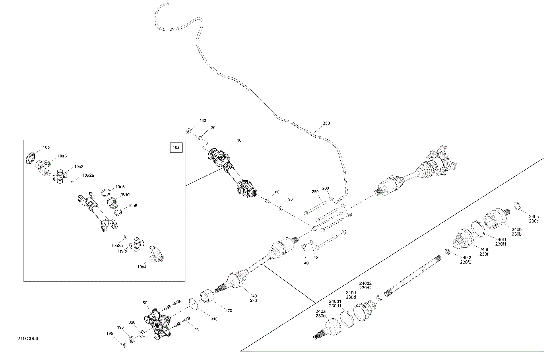 An Image of a Genuine Can-Am Parts Schematic Diagram showing the schematic - DRIVE - REAR - COMMON PARTS