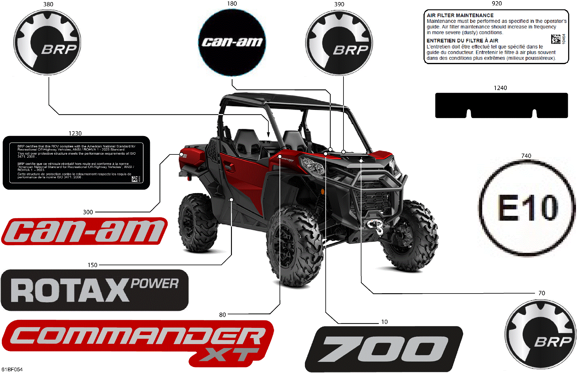 An Image of a Genuine Can-Am Parts Schematic Diagram showing the schematic - BODY - DECALS