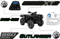 BODY - FEATURE DECALS - 2026 CAN AM OUTLANDER 850 4X4 XT - CALI - PLATINUM SILVER SATIN