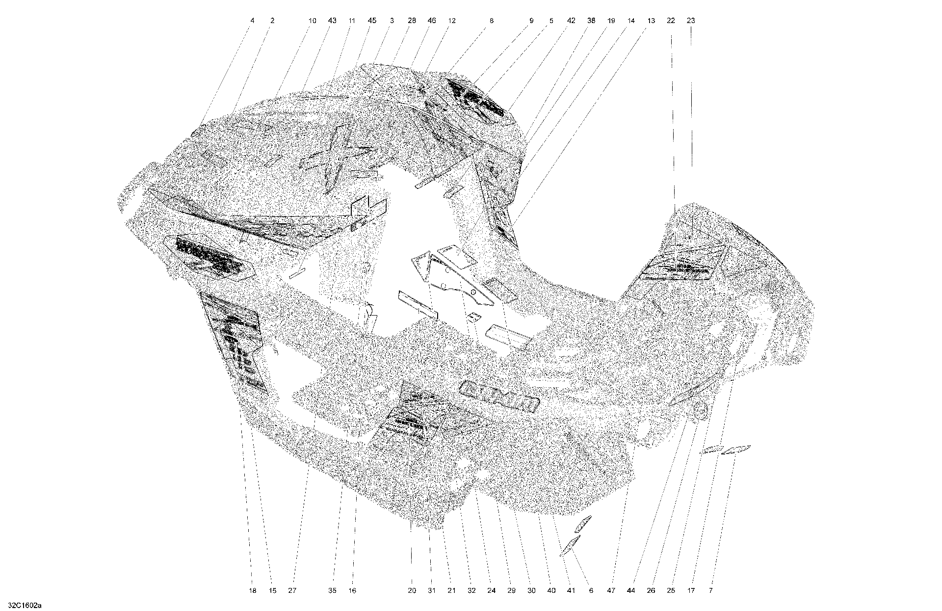 An Image of a Genuine Can-Am Parts Schematic Diagram showing the schematic - DECALS