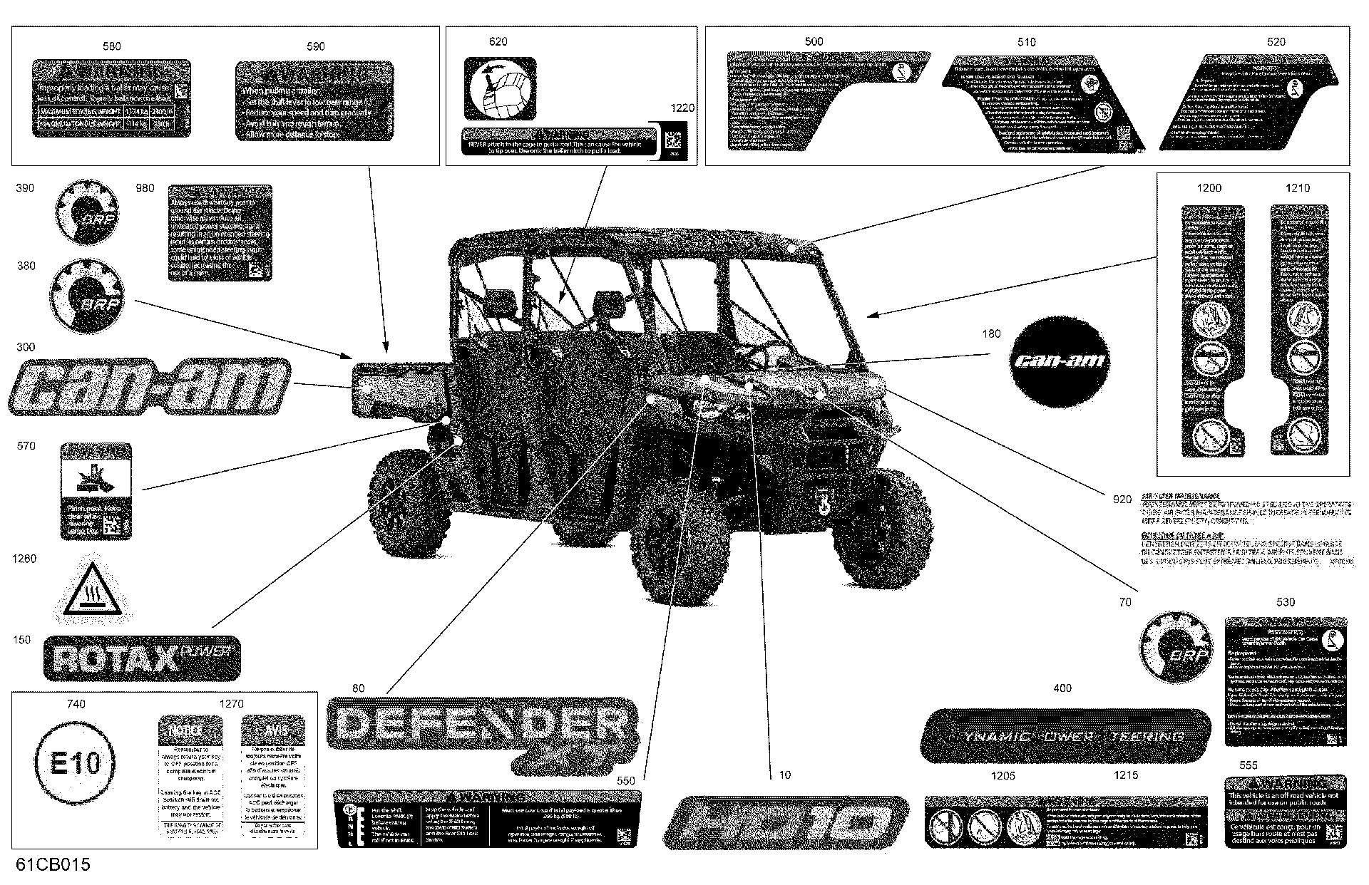 An Image of a Genuine Can-Am Parts Schematic Diagram showing the schematic - BODY - DECALS