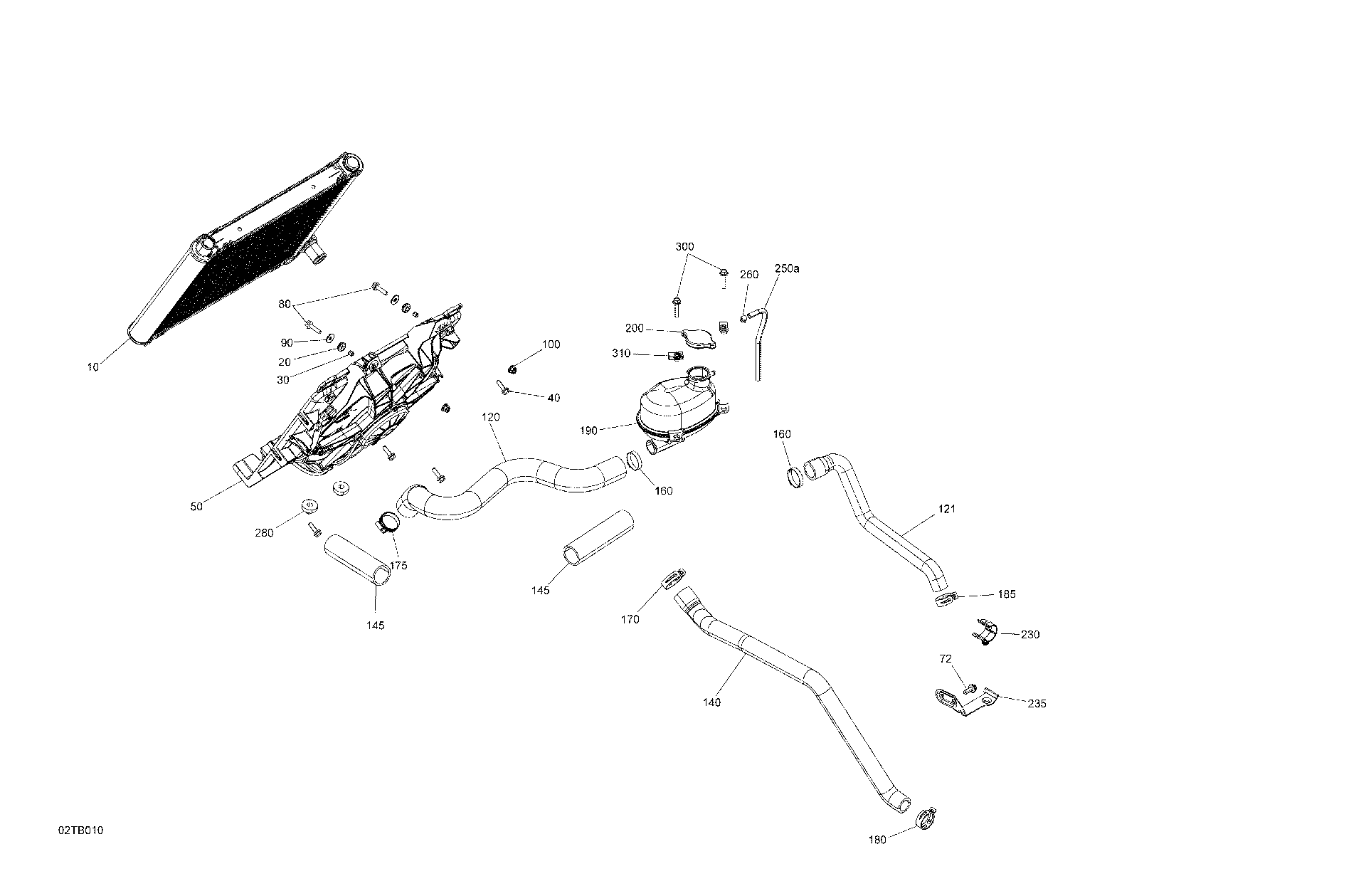 An Image of a Genuine Can-Am Parts Schematic Diagram showing the schematic - ENGINE - COOLING