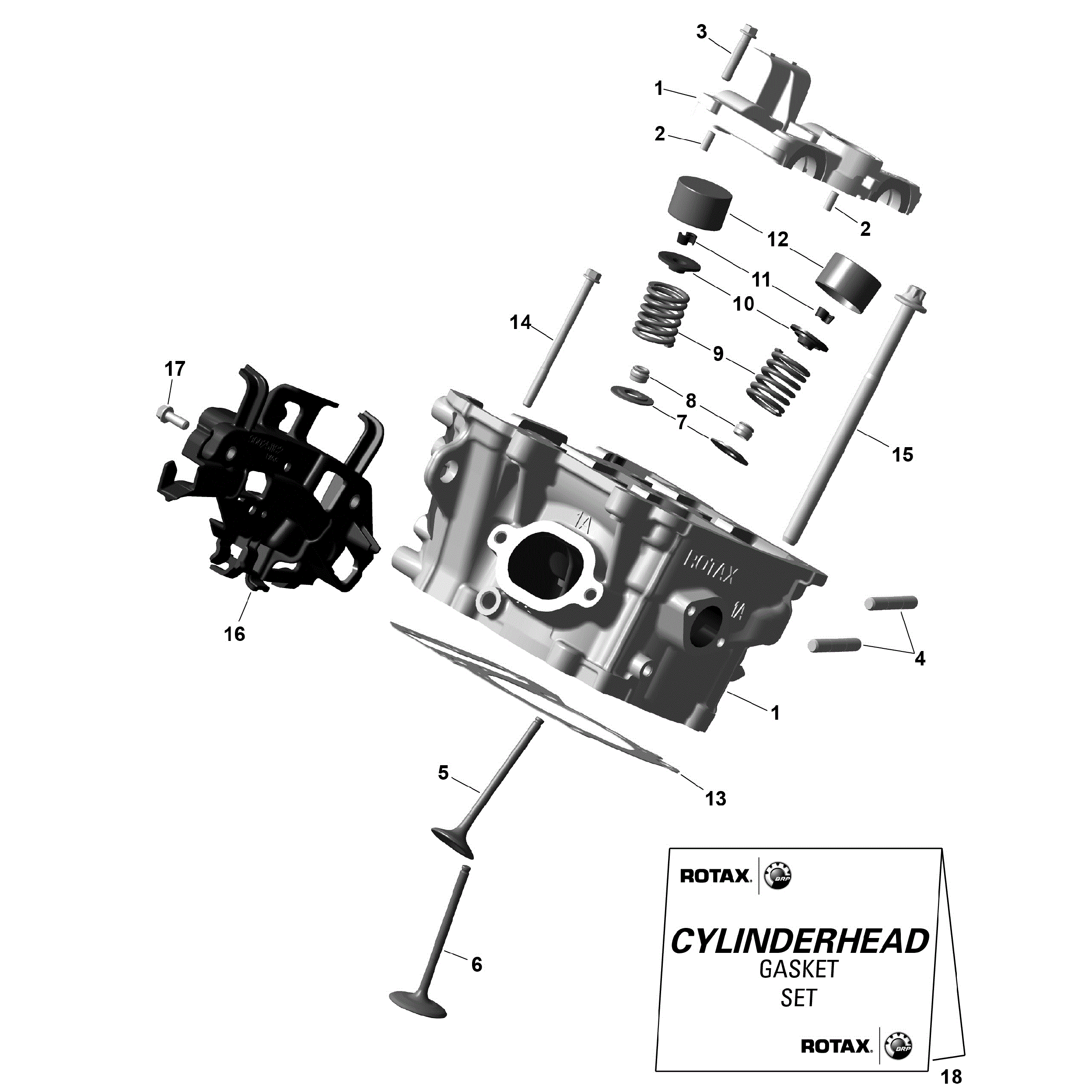 An Image of a Genuine Can-Am Parts Schematic Diagram showing the schematic - ROTAX - CYLINDER HEAD