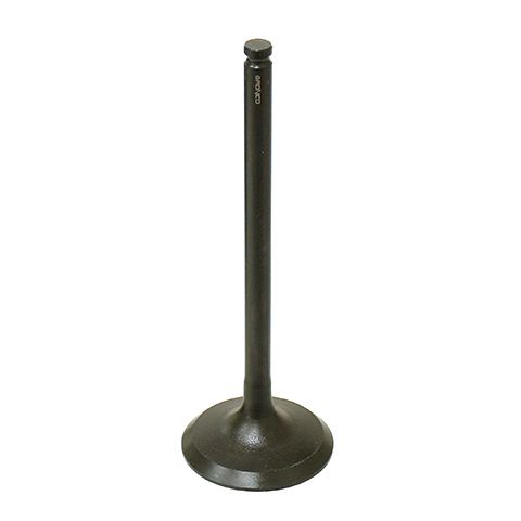 The Suzuki KingQuad AXI Exhaust Valve by Bronco, featuring a flat, circular base and long cylindrical stem, stands upright on a white background.