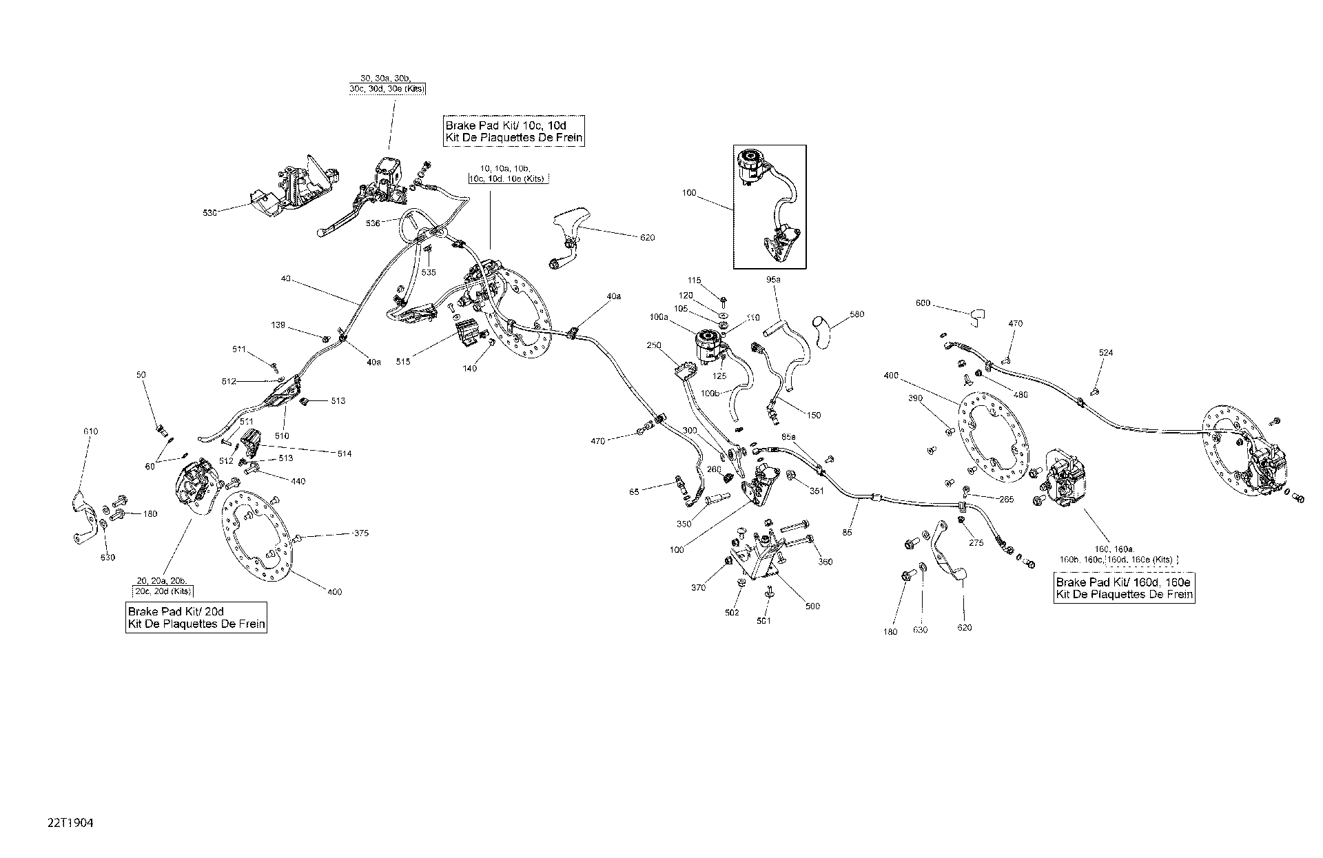 An Image of a Genuine Can-Am Parts Schematic Diagram showing the schematic - BRAKES - 650 EFI