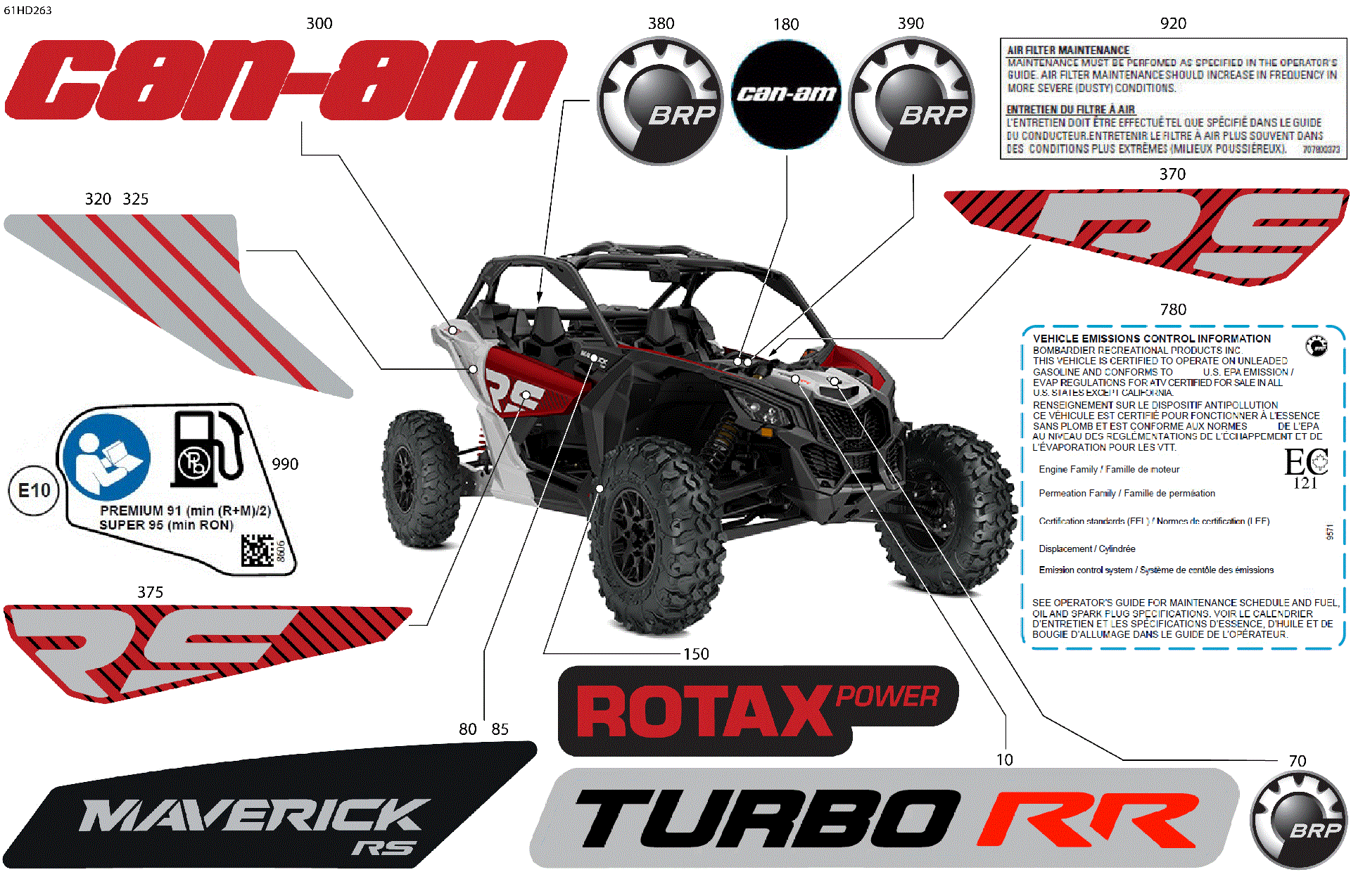 An Image of a Genuine Can-Am Parts Schematic Diagram showing the schematic - BODY - DECALS