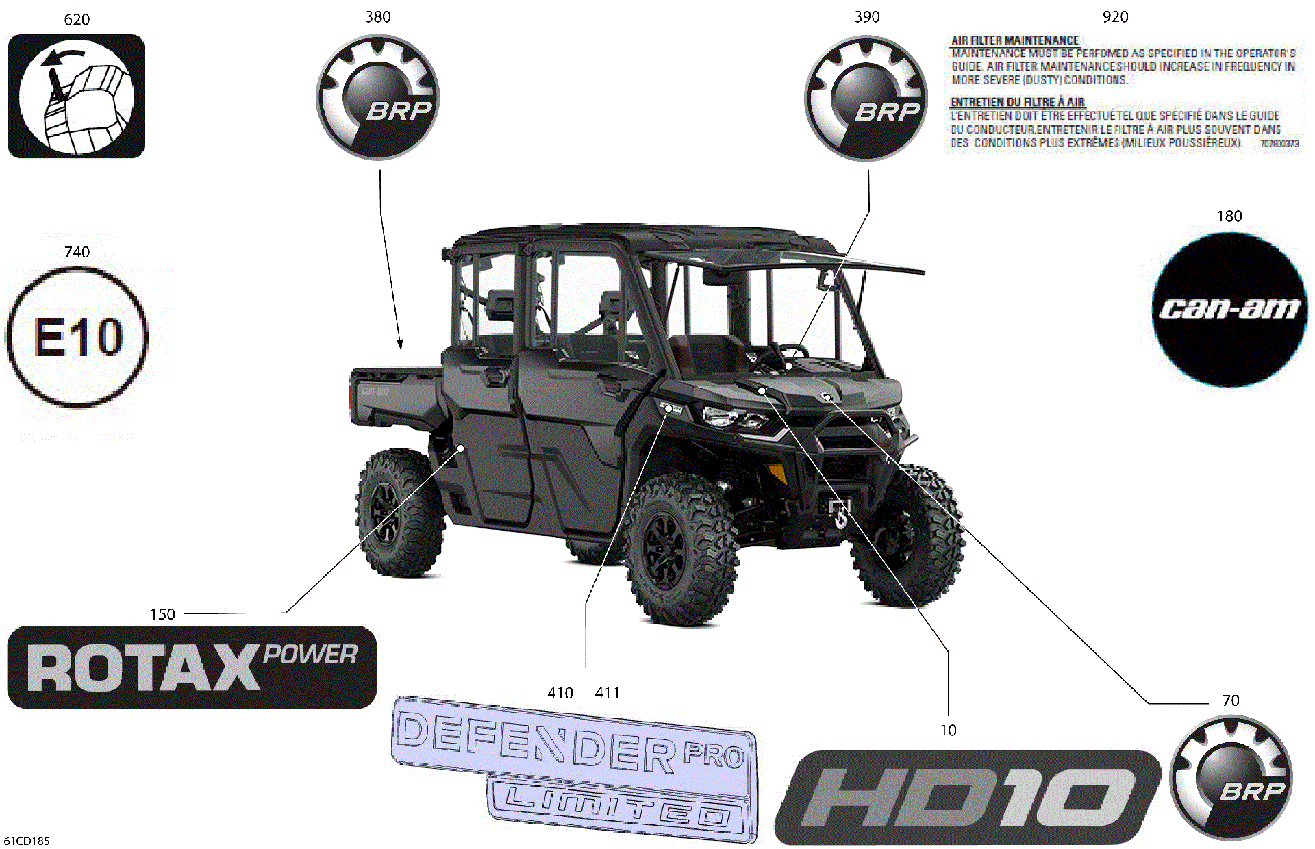 An Image of a Genuine Can-Am Parts Schematic Diagram showing the schematic - BODY - DECALS