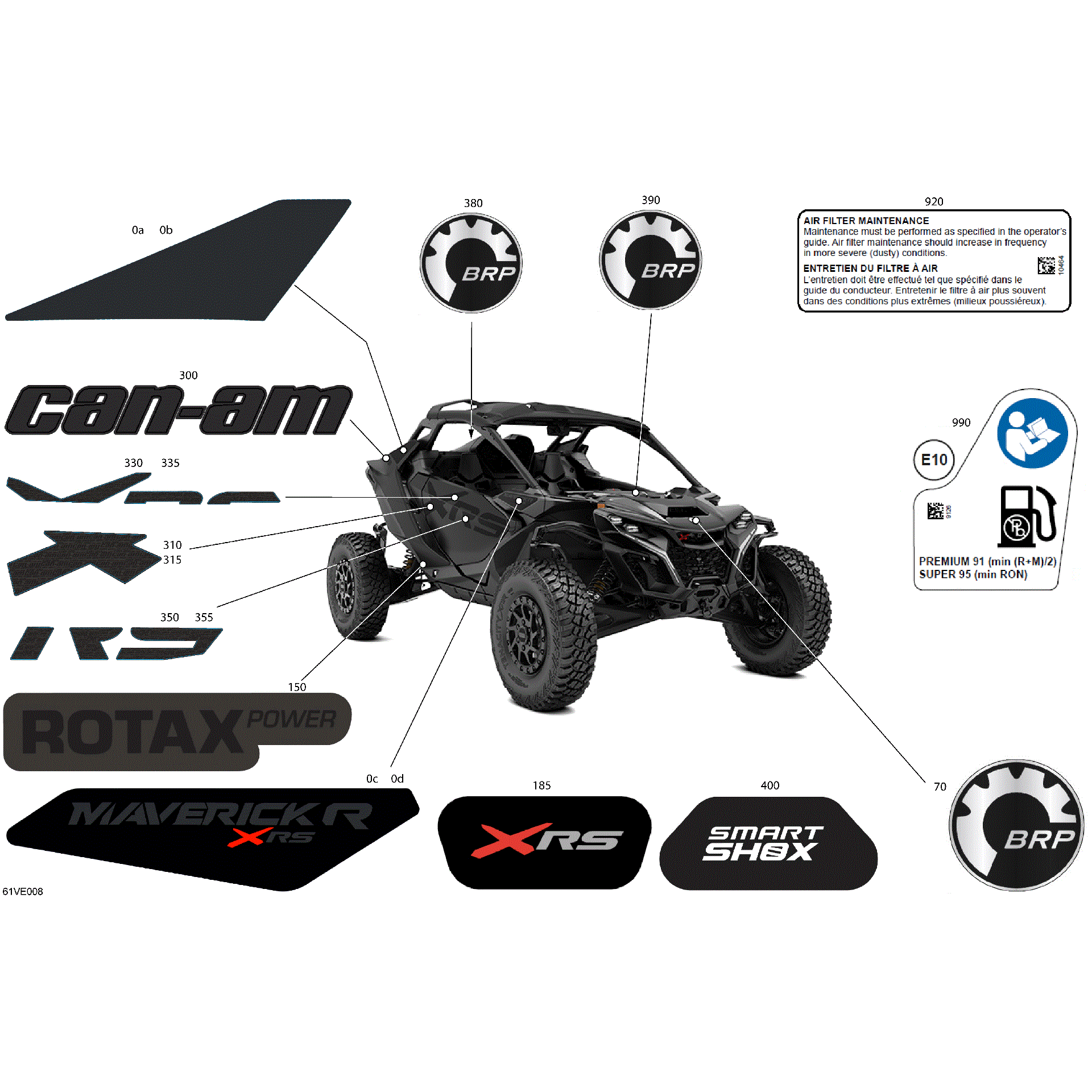 An Image of a Genuine Can-Am Parts Schematic Diagram showing the schematic - BODY - DECALS