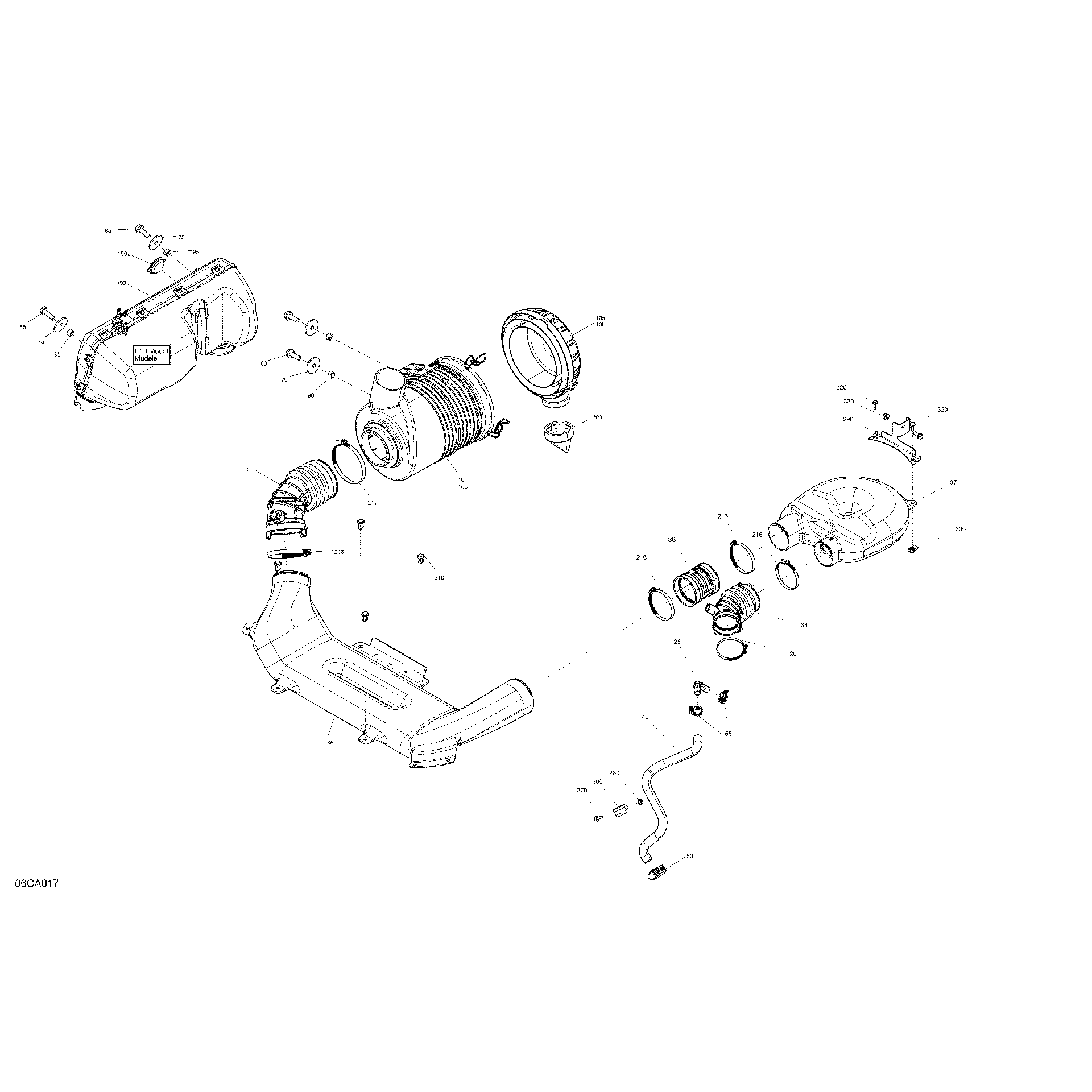 An Image of a Genuine Can-Am Parts Schematic Diagram showing the schematic - ENGINE - AIR INTAKE