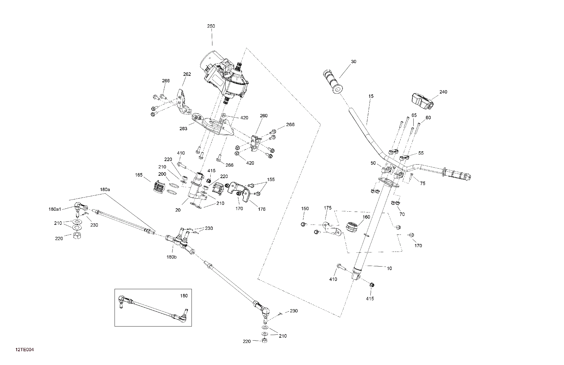 An Image of a Genuine Can-Am Parts Schematic Diagram showing the schematic - MECHANIC - STEERING