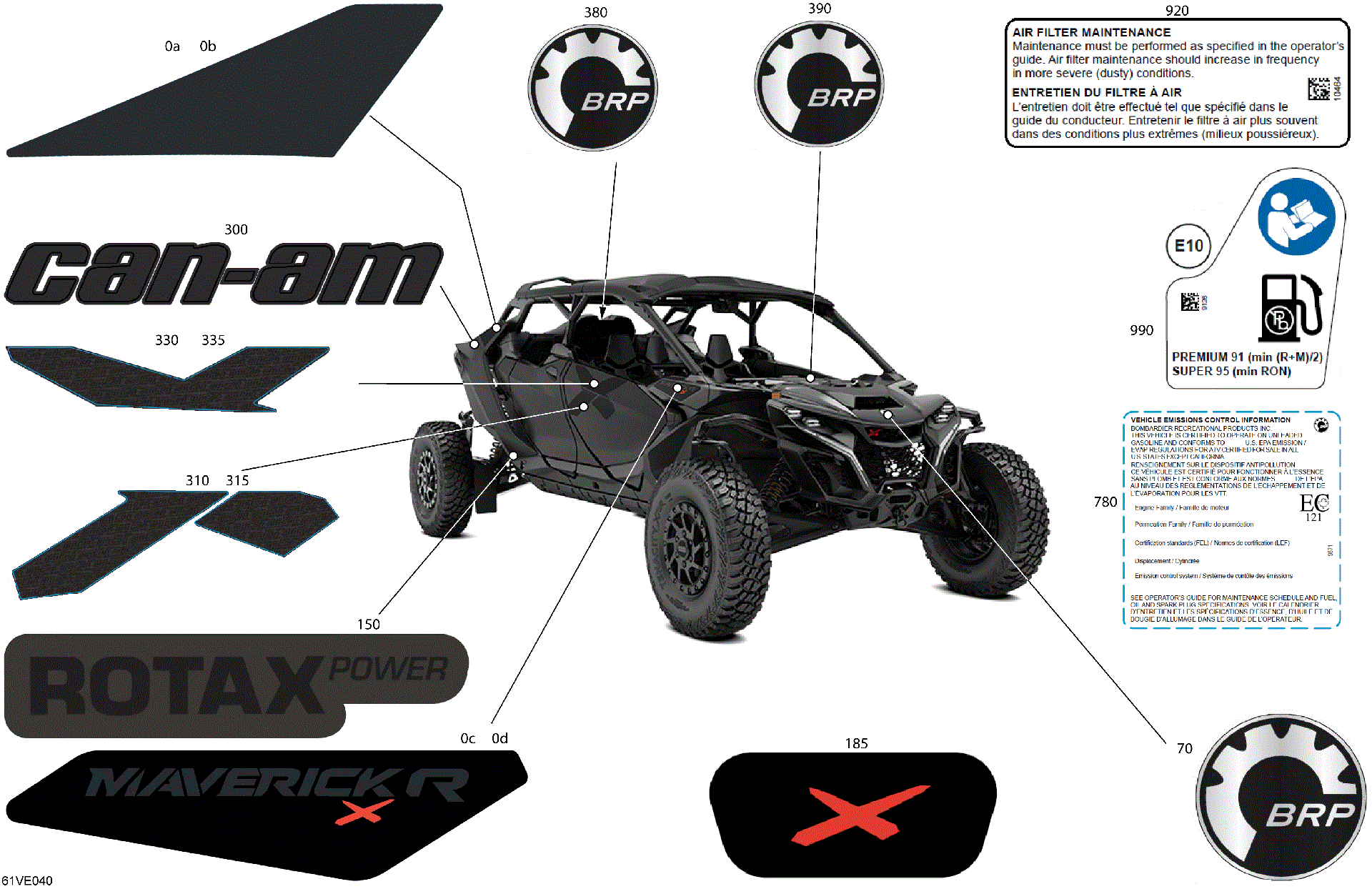An Image of a Genuine Can-Am Parts Schematic Diagram showing the schematic - BODY - DECALS