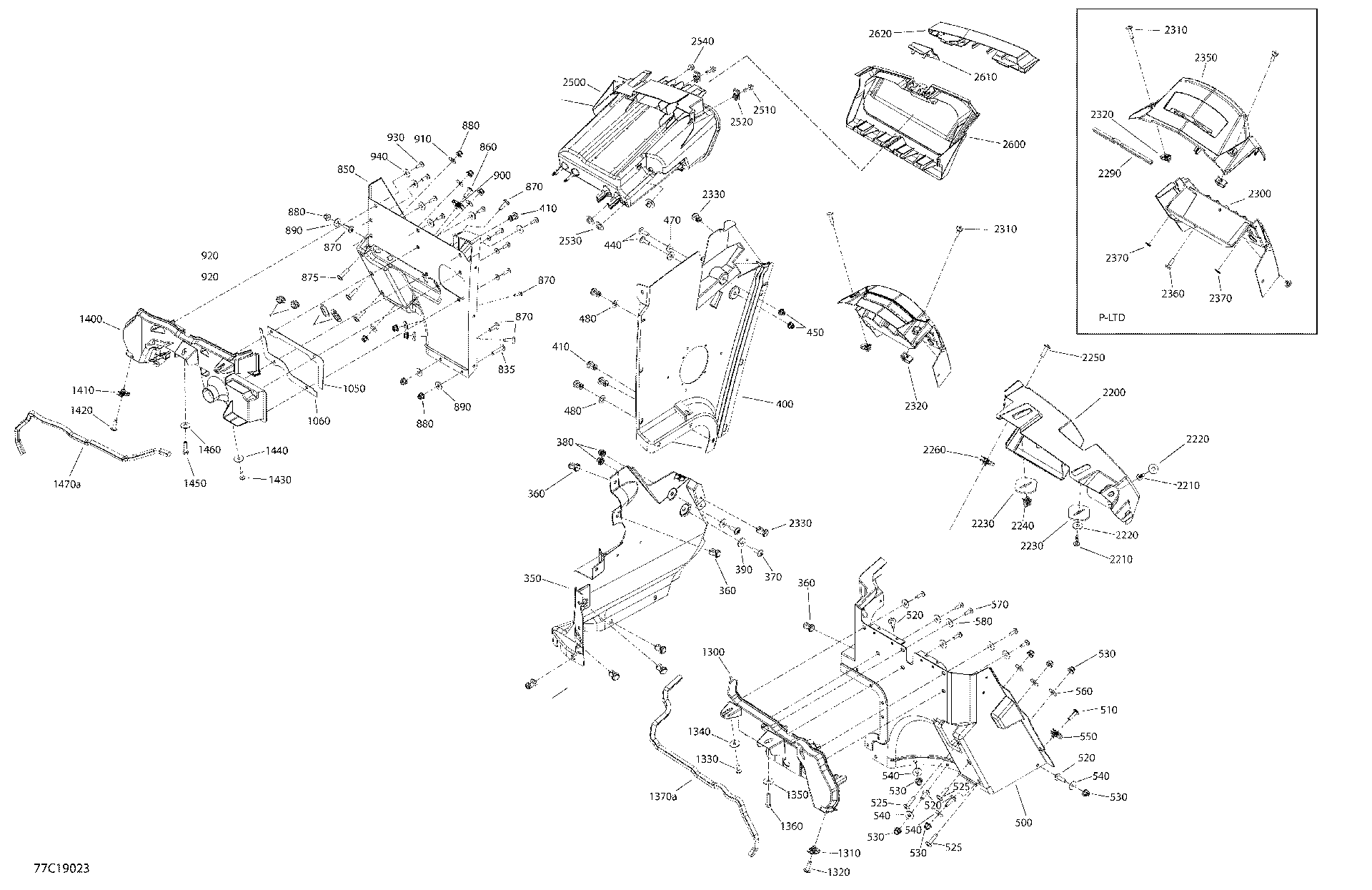 An Image of a Genuine Can-Am Parts Schematic Diagram showing the schematic - CAB INTERIOR COMMANDER MAX - FRONT SECTION