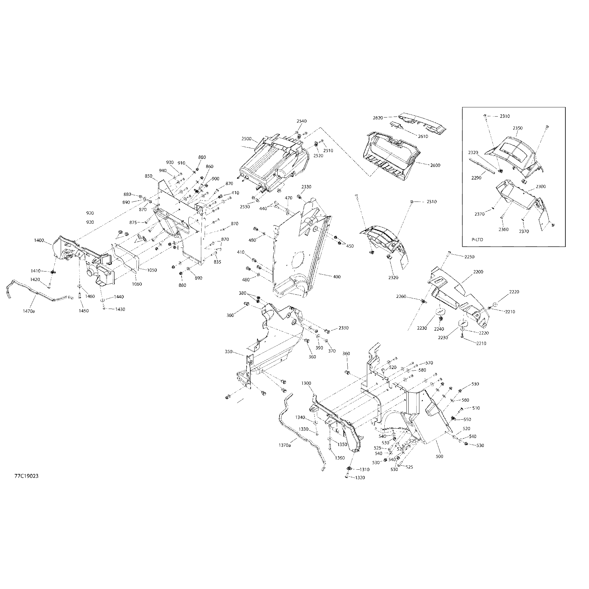 An Image of a Genuine Can-Am Parts Schematic Diagram showing the schematic - CAB INTERIOR COMMANDER MAX - FRONT SECTION