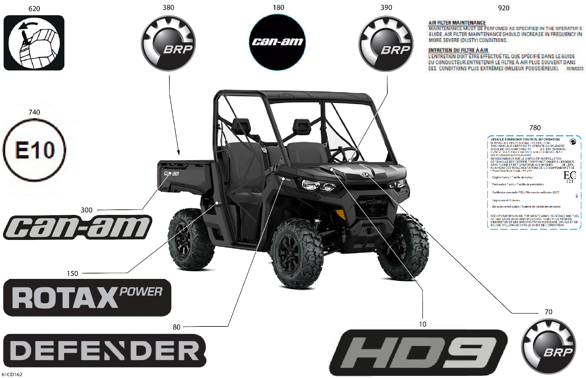 An Image of a Genuine Can-Am Parts Schematic Diagram showing the schematic - BODY - DECALS