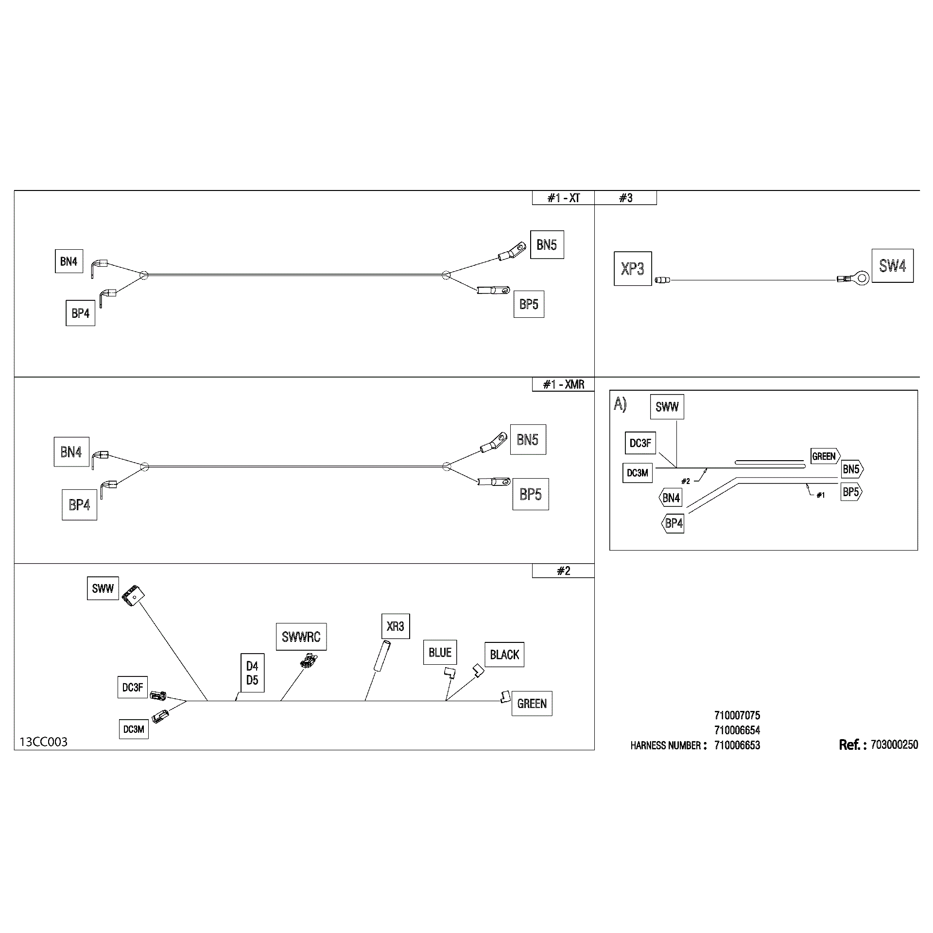 An Image of a Genuine Can-Am Parts Schematic Diagram showing the schematic - ELECTRIC - WINCH WIRING HARNESS - 710006654