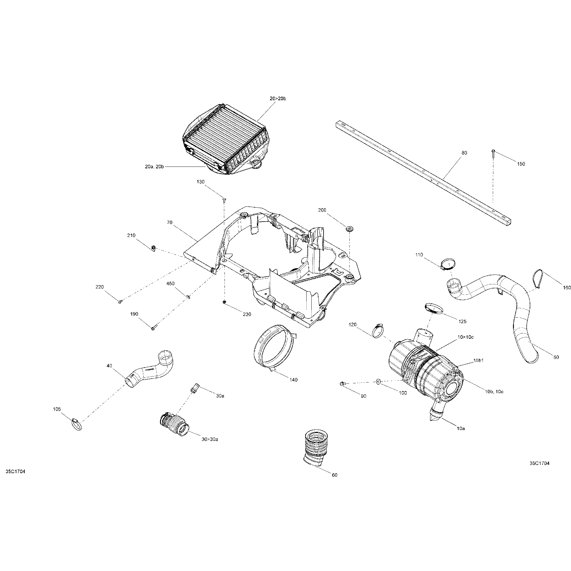 An Image of a Genuine Can-Am Parts Schematic Diagram showing the schematic - AIR INTAKE