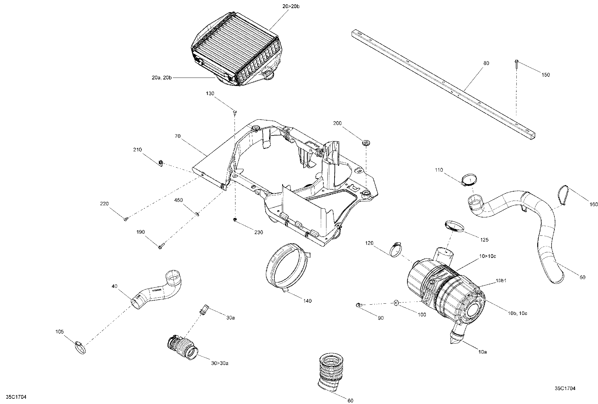 An Image of a Genuine Can-Am Parts Schematic Diagram showing the schematic - AIR INTAKE