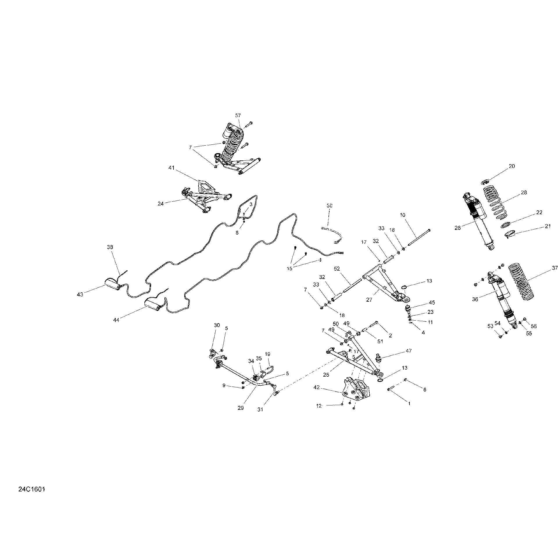 An Image of a Genuine Can-Am Parts Schematic Diagram showing the schematic - FRONT SUSPENSION