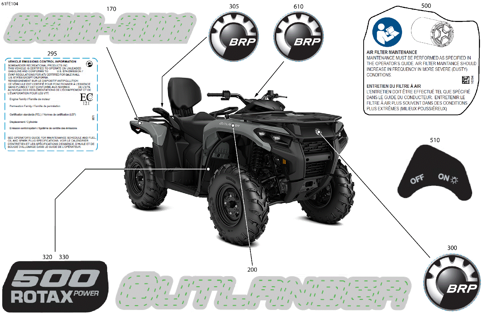 An Image of a Genuine Can-Am Parts Schematic Diagram showing the schematic - BODY - FEATURE DECALS