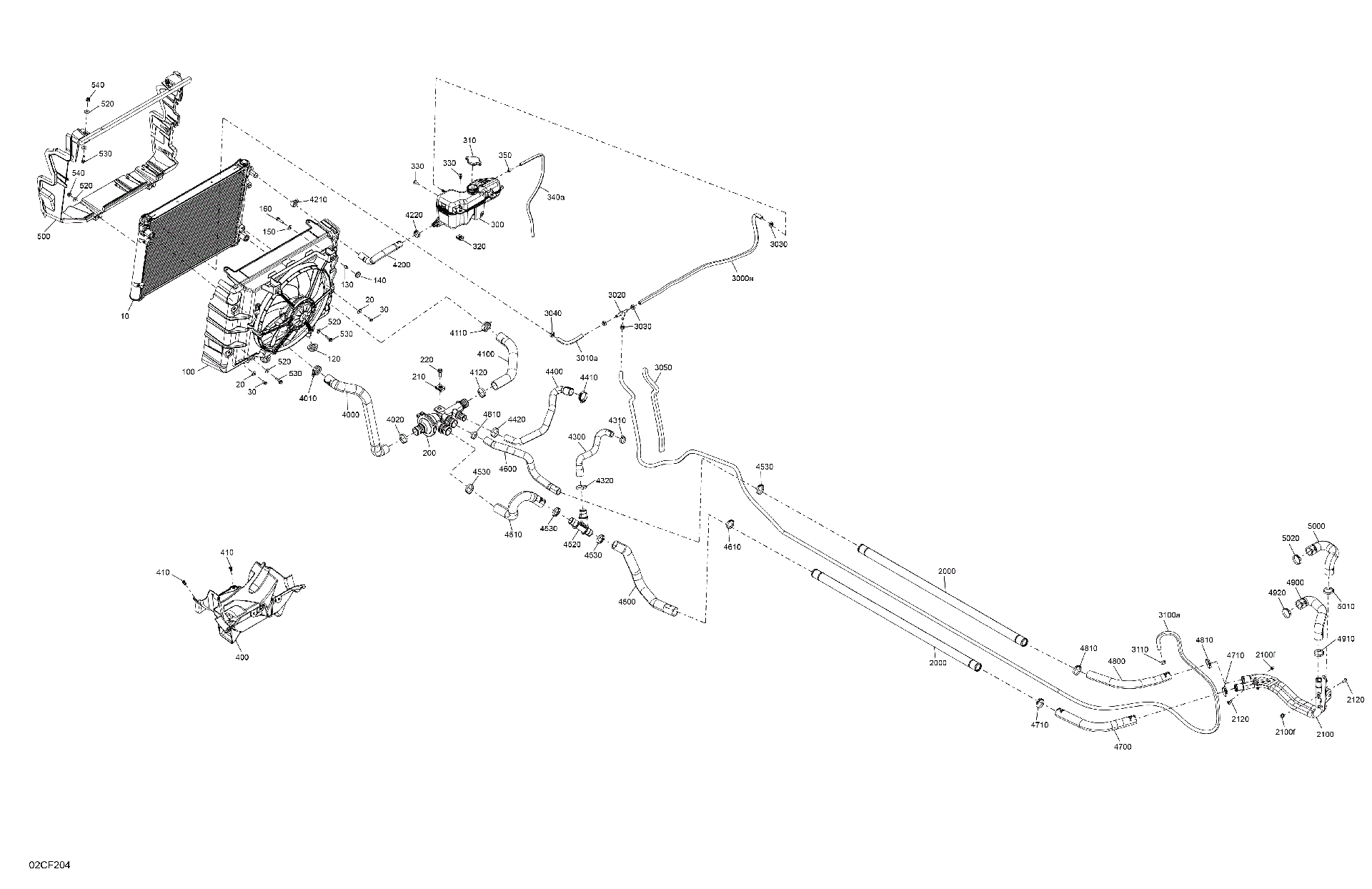 An Image of a Genuine Can-Am Parts Schematic Diagram showing the schematic - ENGINE - COOLING