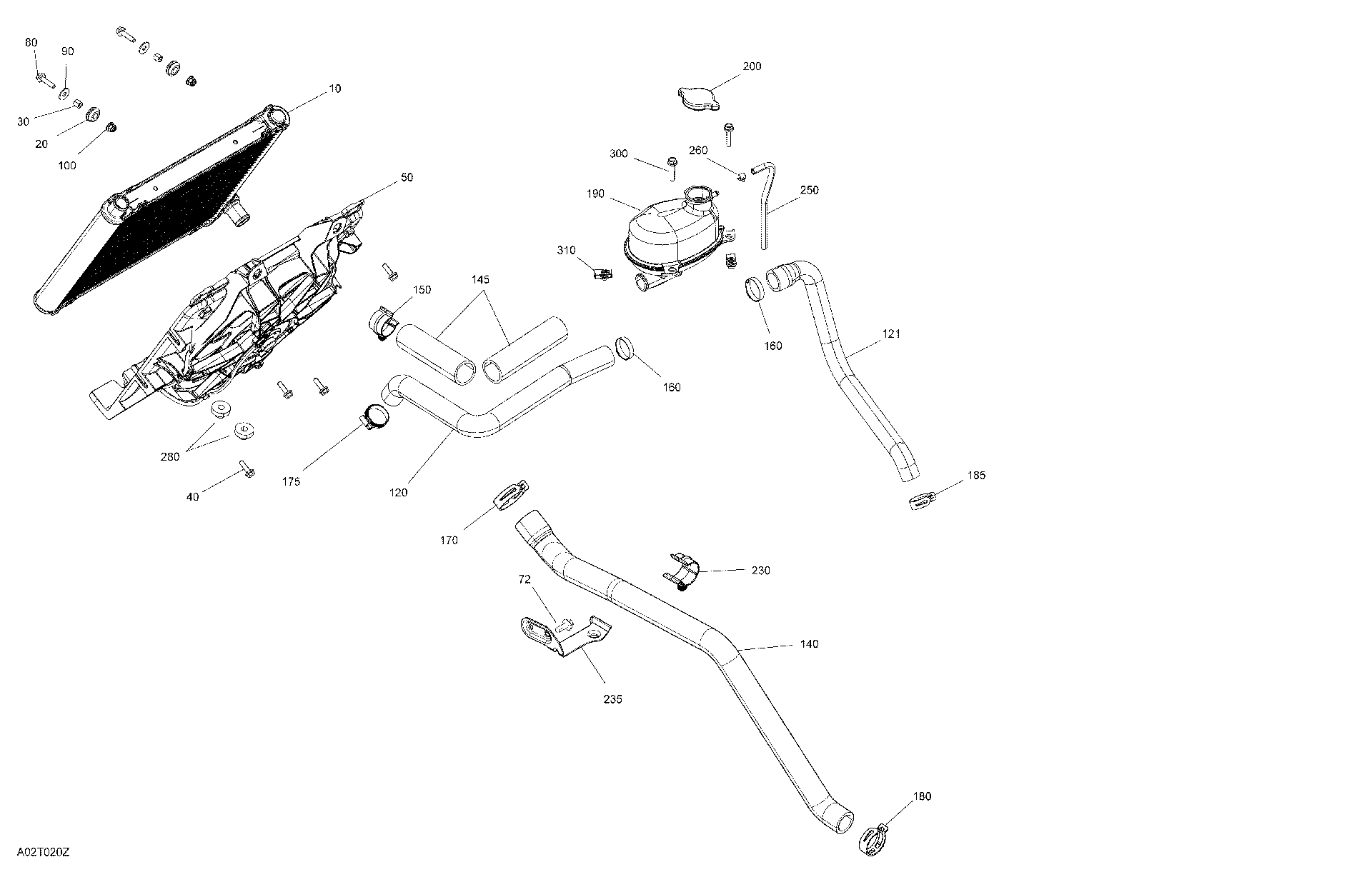 An Image of a Genuine Can-Am Parts Schematic Diagram showing the schematic - ENGINE - COOLING