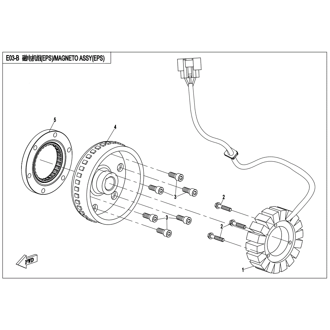 An Image of a Genuine CFMOTO Parts Schematic Diagram showing the schematic - MAGNETO ASSY. (EPS) - 2023 CFMOTO ZFORCE 950 Trail
