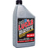 A gray one-quart bottle of Lucas Oil High Performance Engine Oil 10W40 features a red, white, and black label with racing flags, an American flag, SAE 10W-40 designation, and JASO engine oil life specifications.