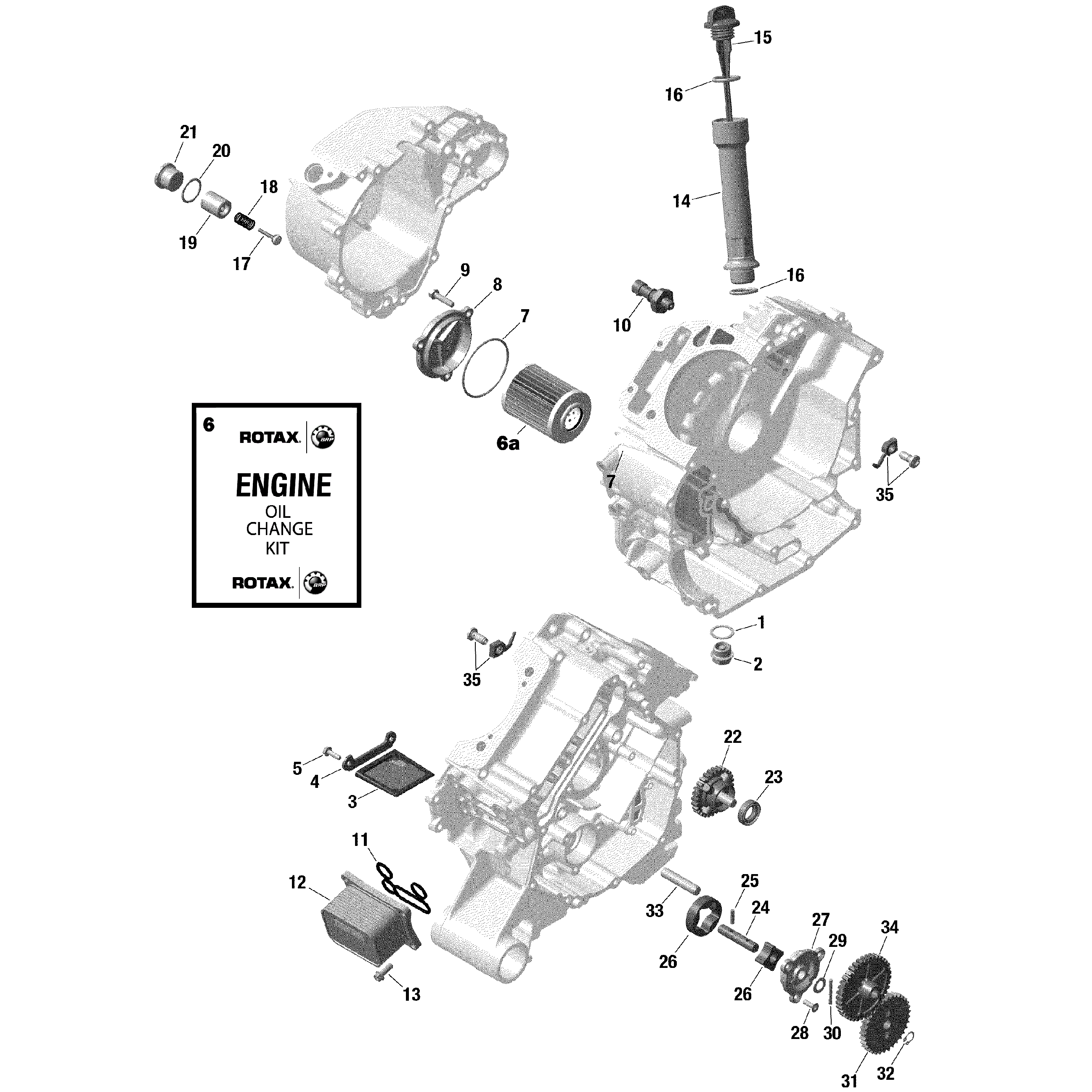 An Image of a Genuine Can-Am Parts Schematic Diagram showing the schematic - ROTAX - ENGINE LUBRICATION