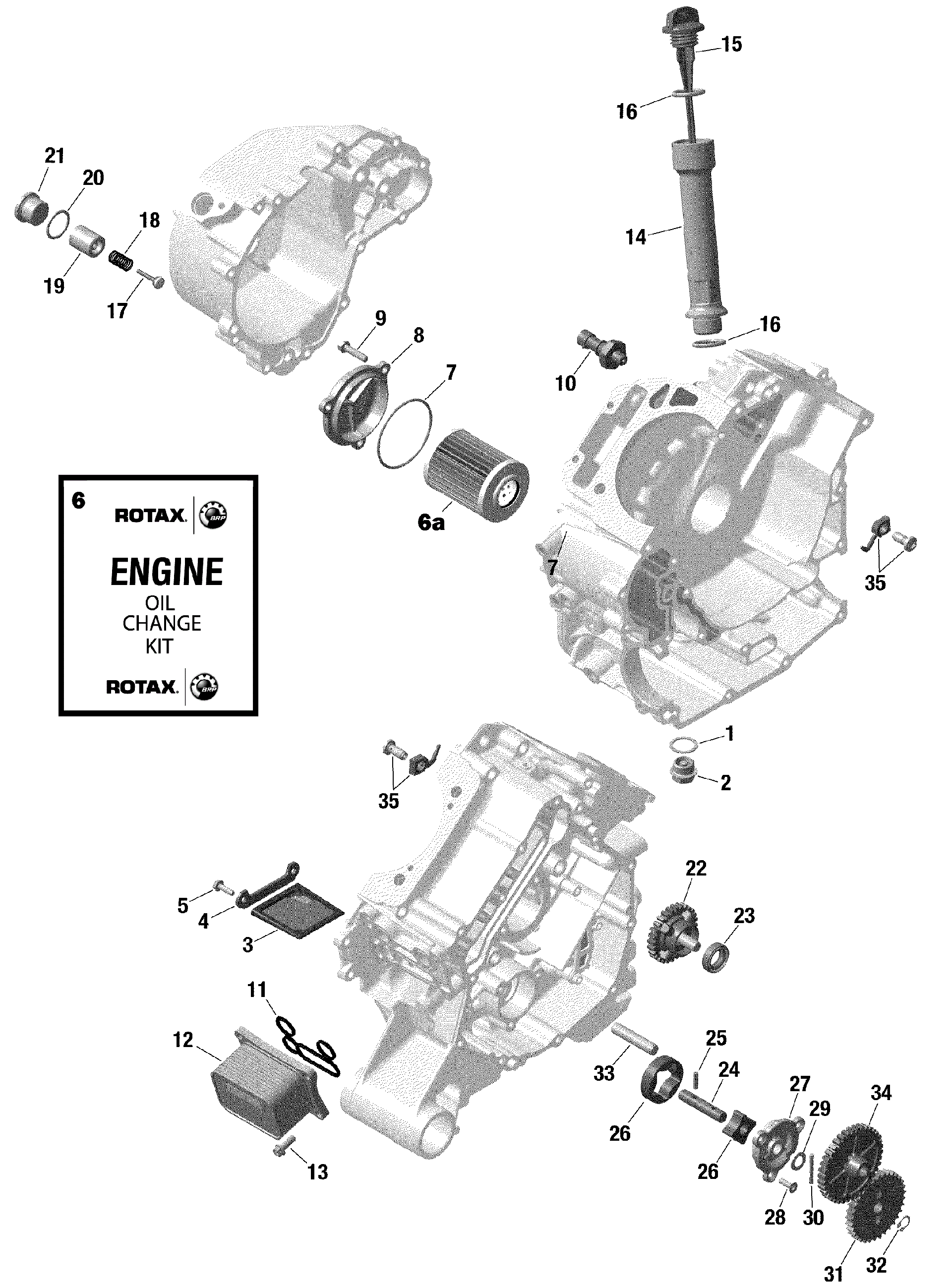 An Image of a Genuine Can-Am Parts Schematic Diagram showing the schematic - ROTAX - ENGINE LUBRICATION