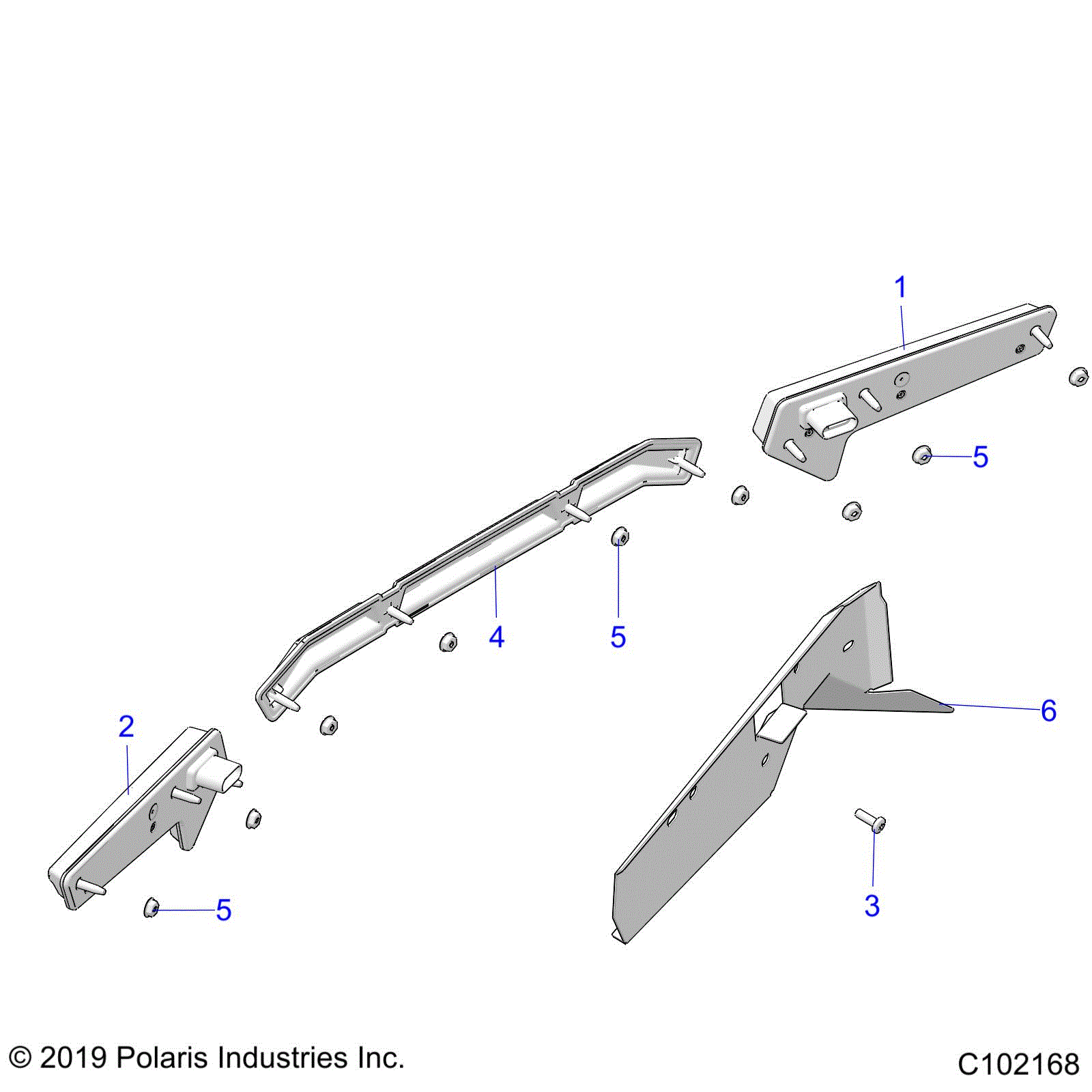 An Image of a Genuine Polaris Parts Schematic Diagram showing the schematic - ELECTRICAL: TAILLIGHTS - 2020 POLARIS SPORTSMAN 850 / LE 48"