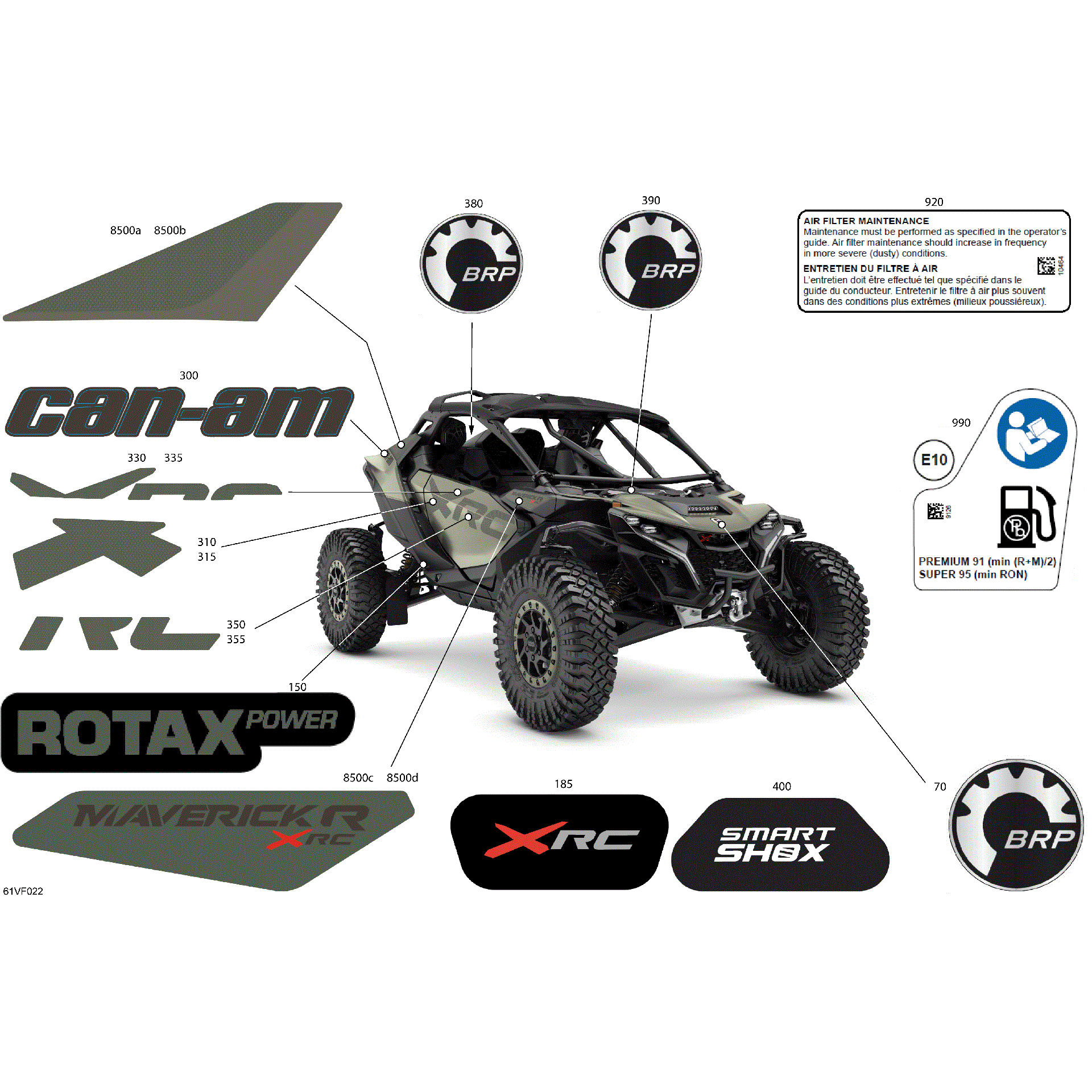 An Image of a Genuine Can-Am Parts Schematic Diagram showing the schematic - BODY - DECALS