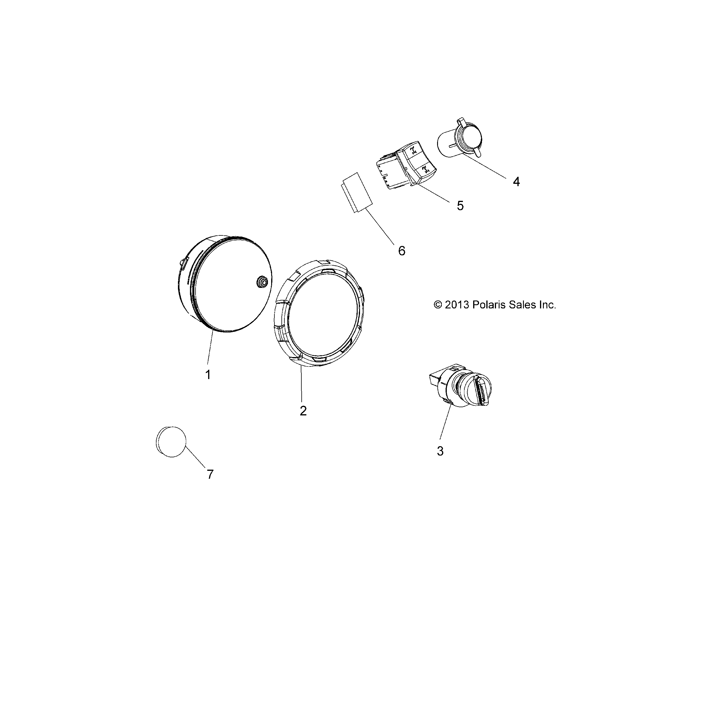 An Image of a Genuine Polaris Parts Schematic Diagram showing the schematic - ELECTRICAL: DASH INSTRUMENTS AND SWITCHES - 2016 POLARIS ACE 325 EFI