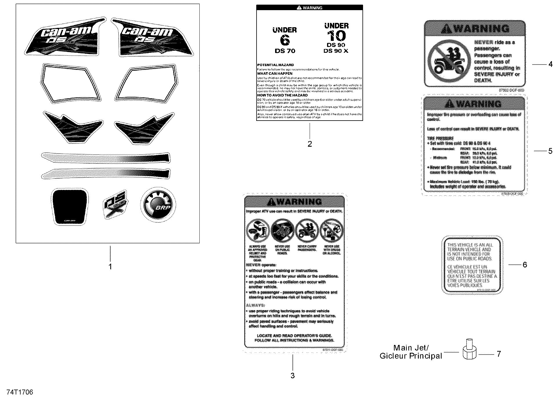 An Image of a Genuine Can-Am Parts Schematic Diagram showing the schematic - ACCESSORIES AND DECALS