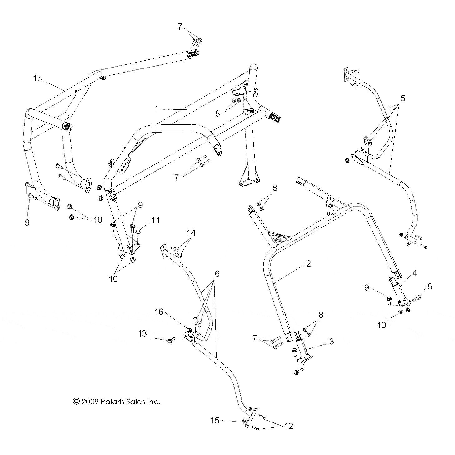 Cab Frame Weld, Front by Polaris 1016716-458 OEM Hardware P1016716-458 Off Road Express