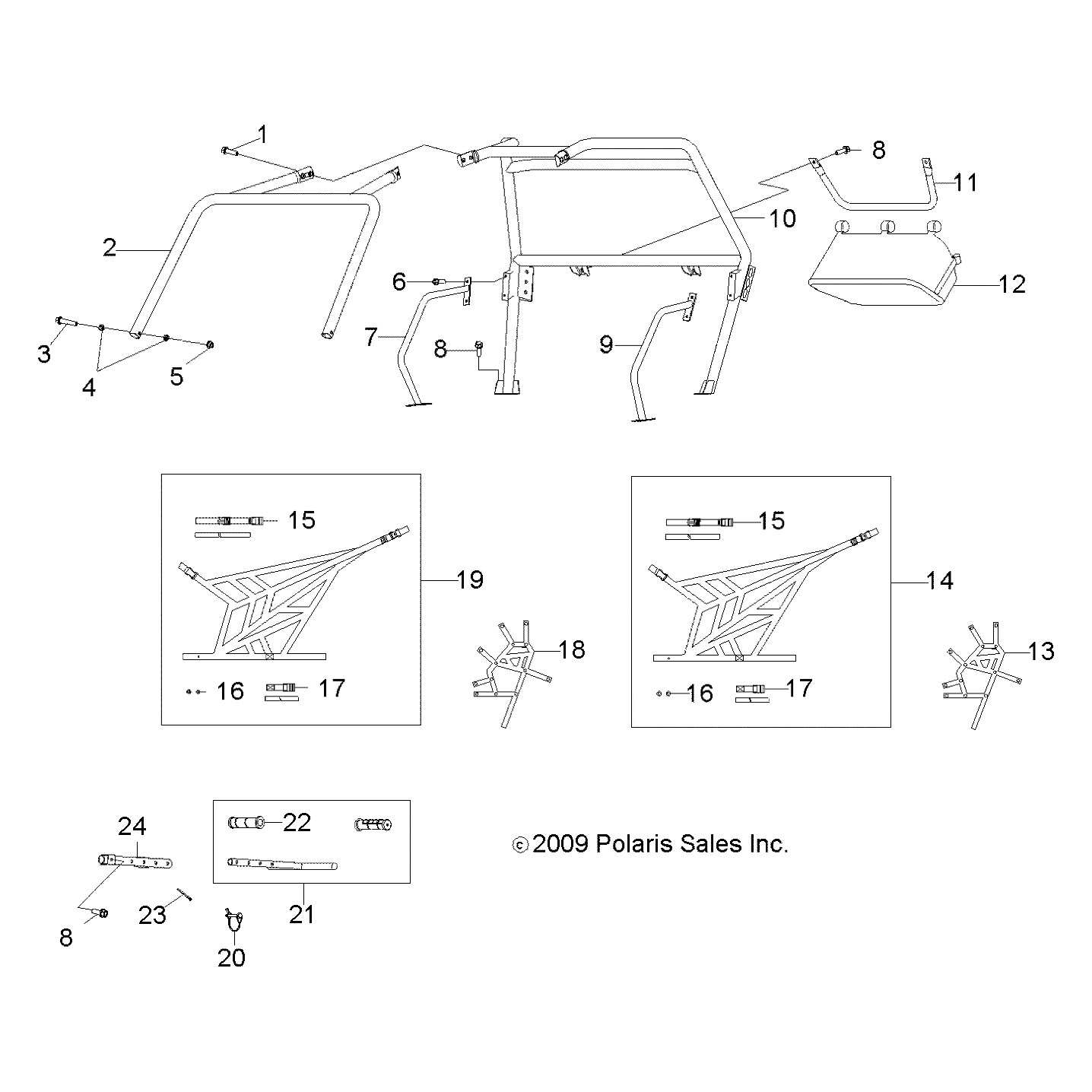 Cab Frame Weld, Front, Gs Blk, by Polaris 0454305-067 OEM Hardware P0454305-067 Off Road Express