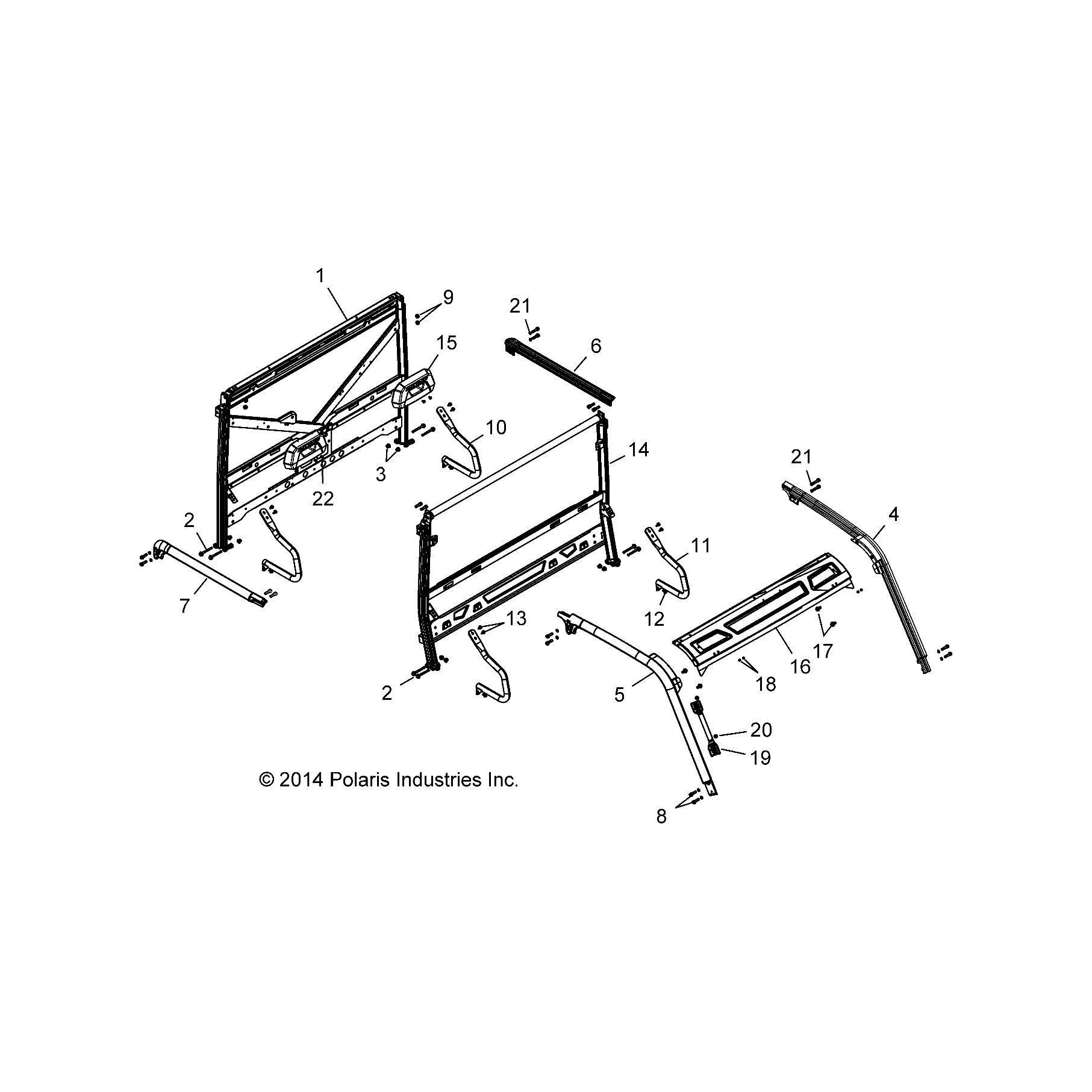 Cab Frame Weld, Front, Left, Ma by Polaris 1019521-458 OEM Hardware P1019521-458 Off Road Express