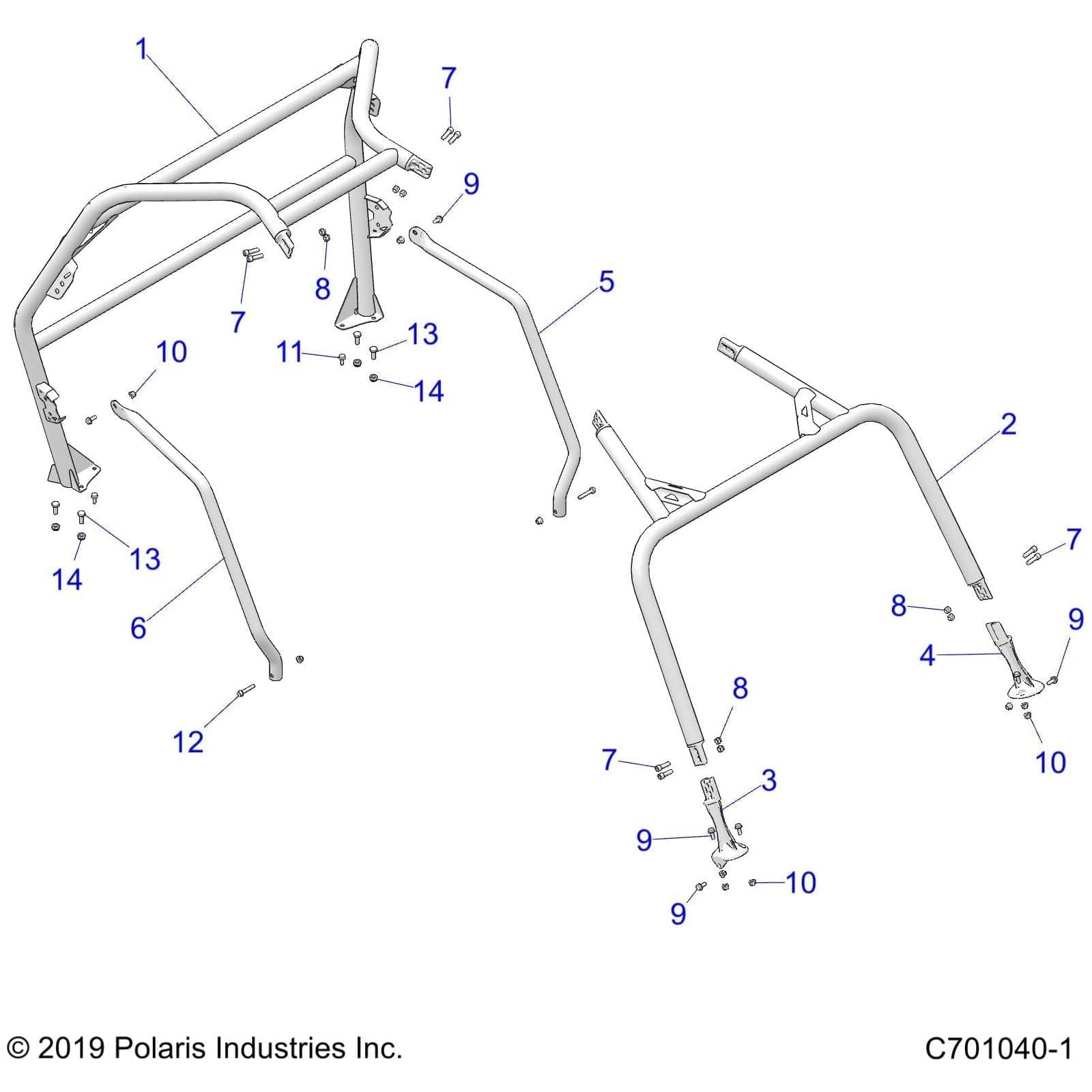 Cab Frame Weld, Front, Matte Bl by Polaris 1019958-458 OEM Hardware P1019958-458 Off Road Express