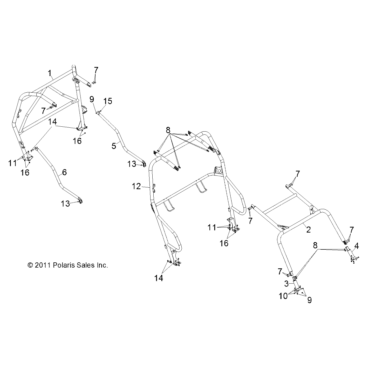 Cab Frame Weld, Front, Matte Bl by Polaris 1019959-458 OEM Hardware P1019959-458 Off Road Express