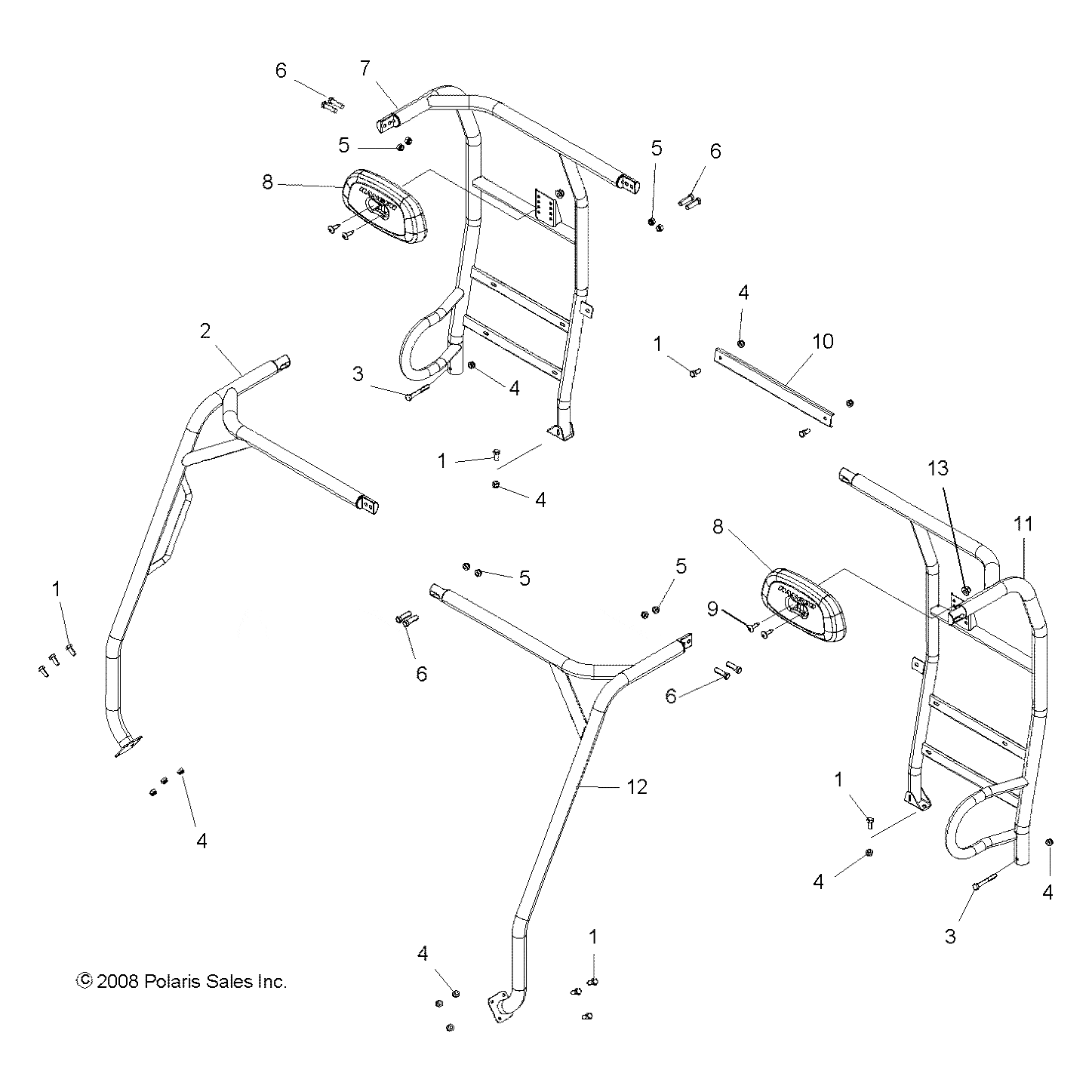 Cab Frame Weld, Front, Right, G by Polaris 1015906-067 OEM Hardware P1015906-067 Off Road Express Drop Ship
