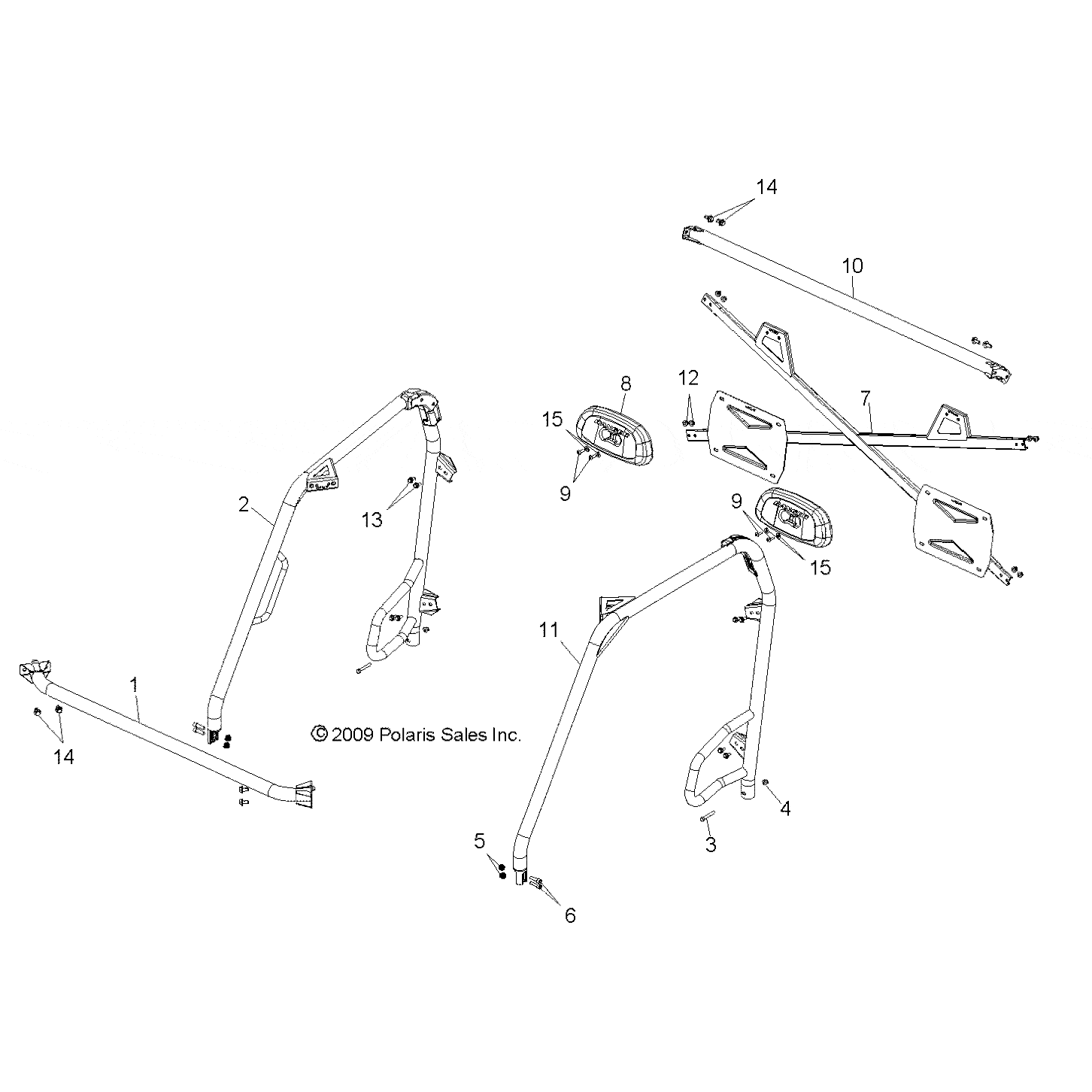 Cab Frame Weld, Front, Top, Blk by Polaris 1017167-521 OEM Hardware P1017167-521 Off Road Express