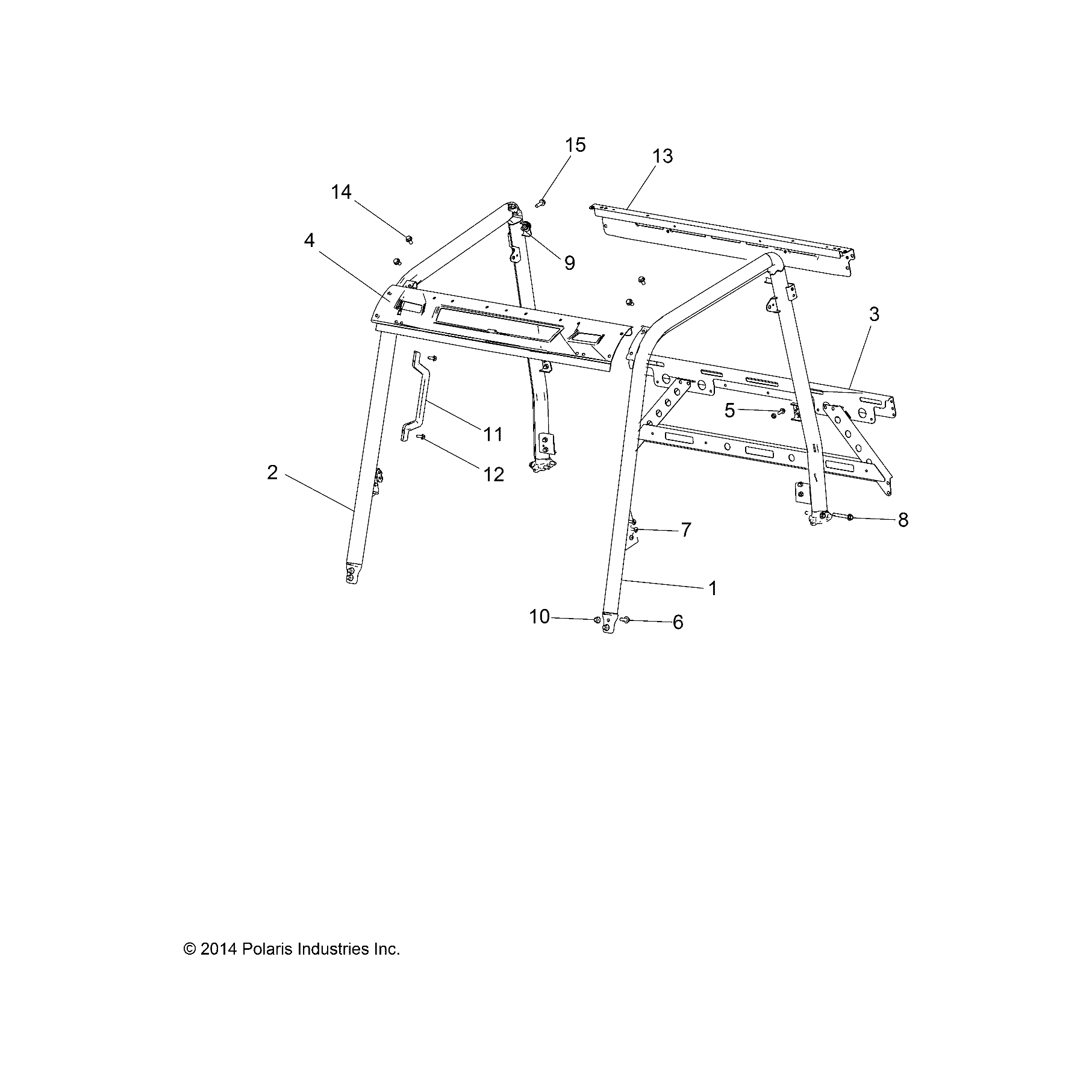Cab Frame Weld, Right, Matte Bl by Polaris 1020163-458 OEM Hardware P1020163-458 Off Road Express Drop Ship