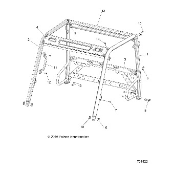 Cab Frame Weld, Right, Matte Bl by Polaris 1022535-458 OEM Hardware P1022535-458 Off Road Express Drop Ship