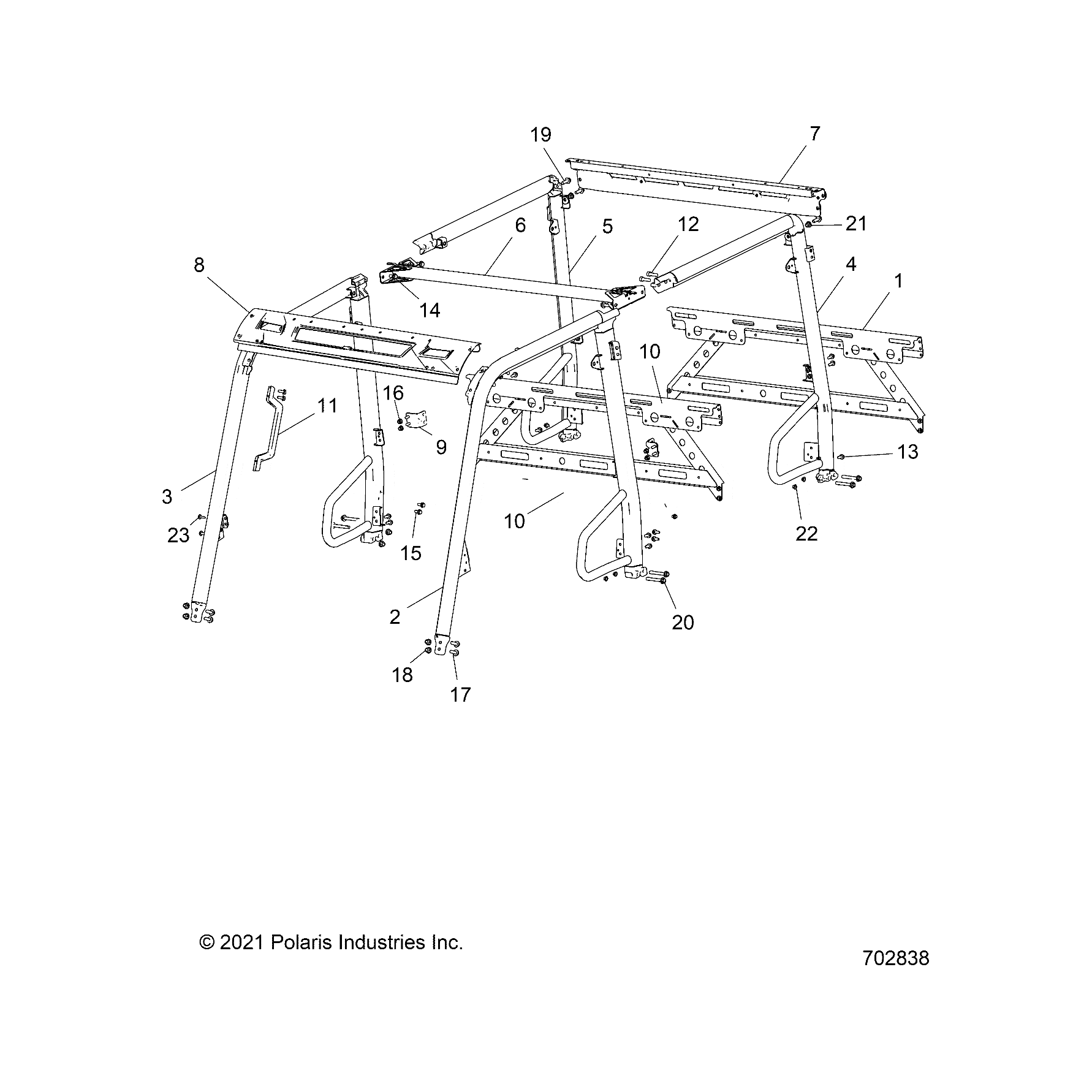 Cabframe Weld, Center, Crew, Ma by Polaris 1020263-458 OEM Hardware P1020263-458 Off Road Express