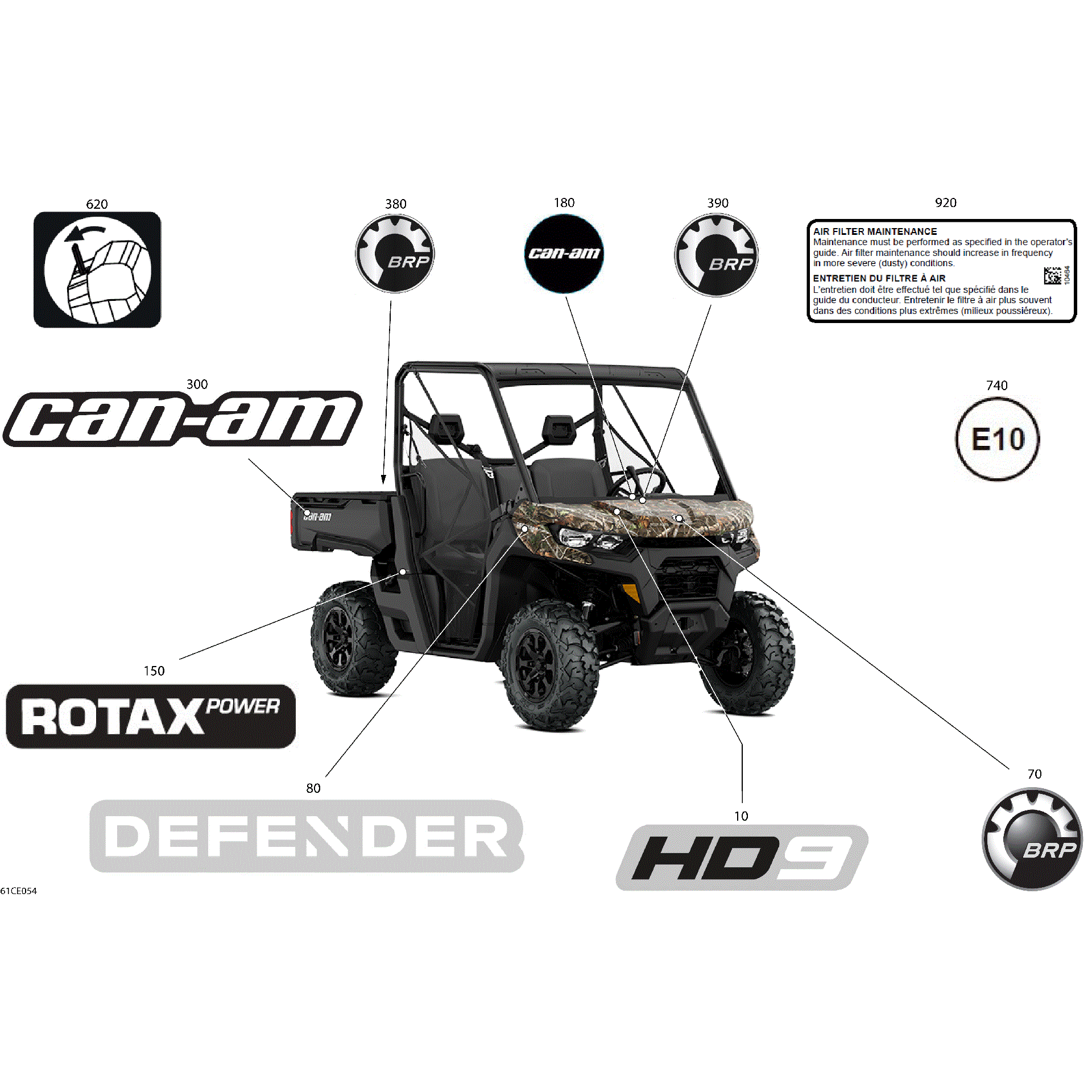 An Image of a Genuine Can-Am Parts Schematic Diagram showing the schematic - BODY - DECALS