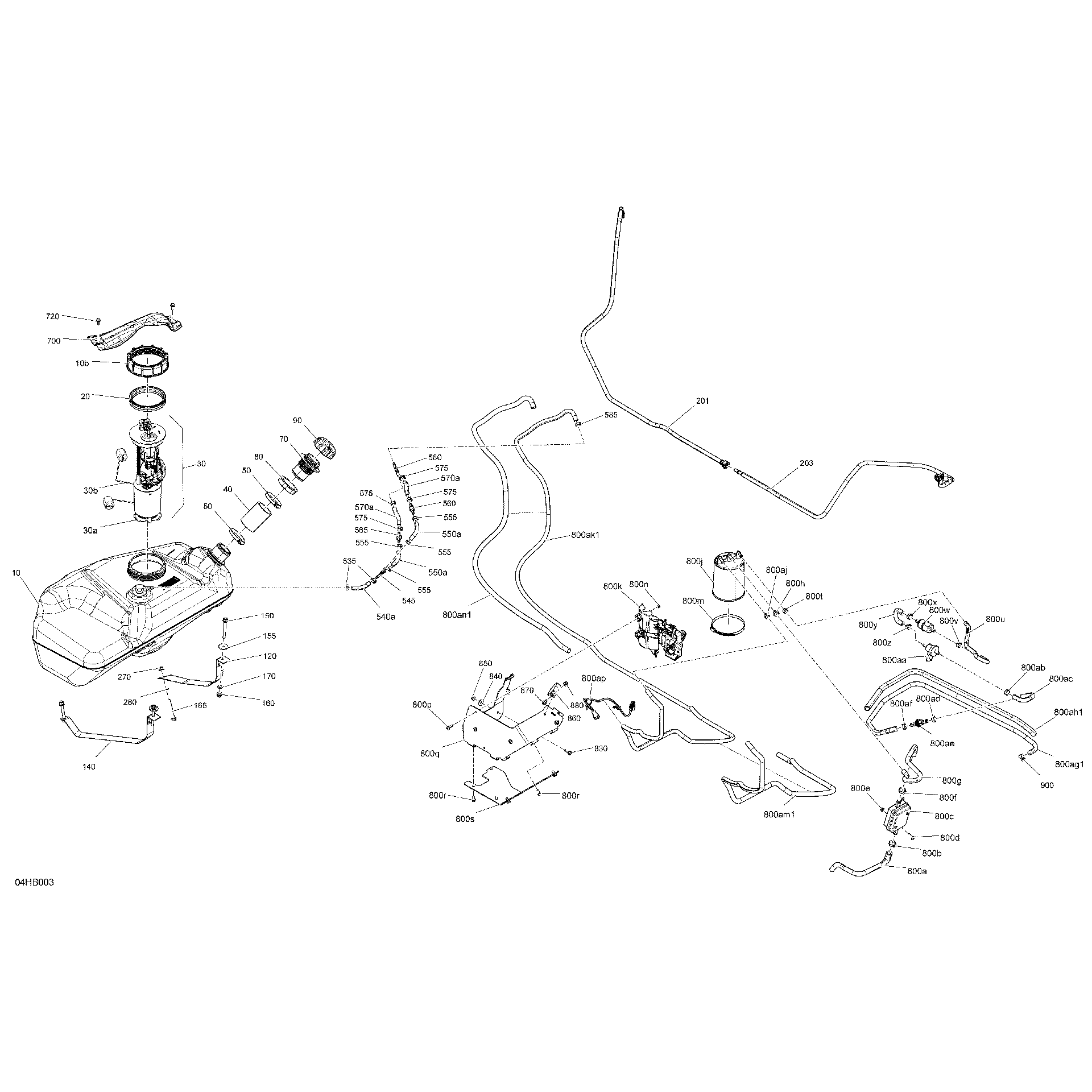 An Image of a Genuine Can-Am Parts Schematic Diagram showing the schematic - ENGINE - FUEL