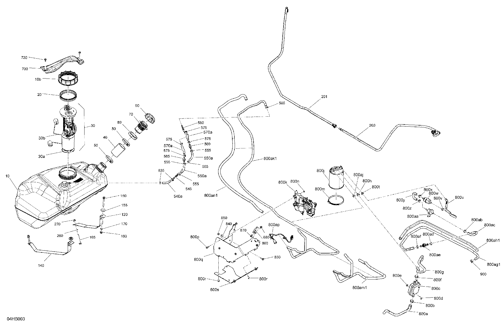 An Image of a Genuine Can-Am Parts Schematic Diagram showing the schematic - ENGINE - FUEL