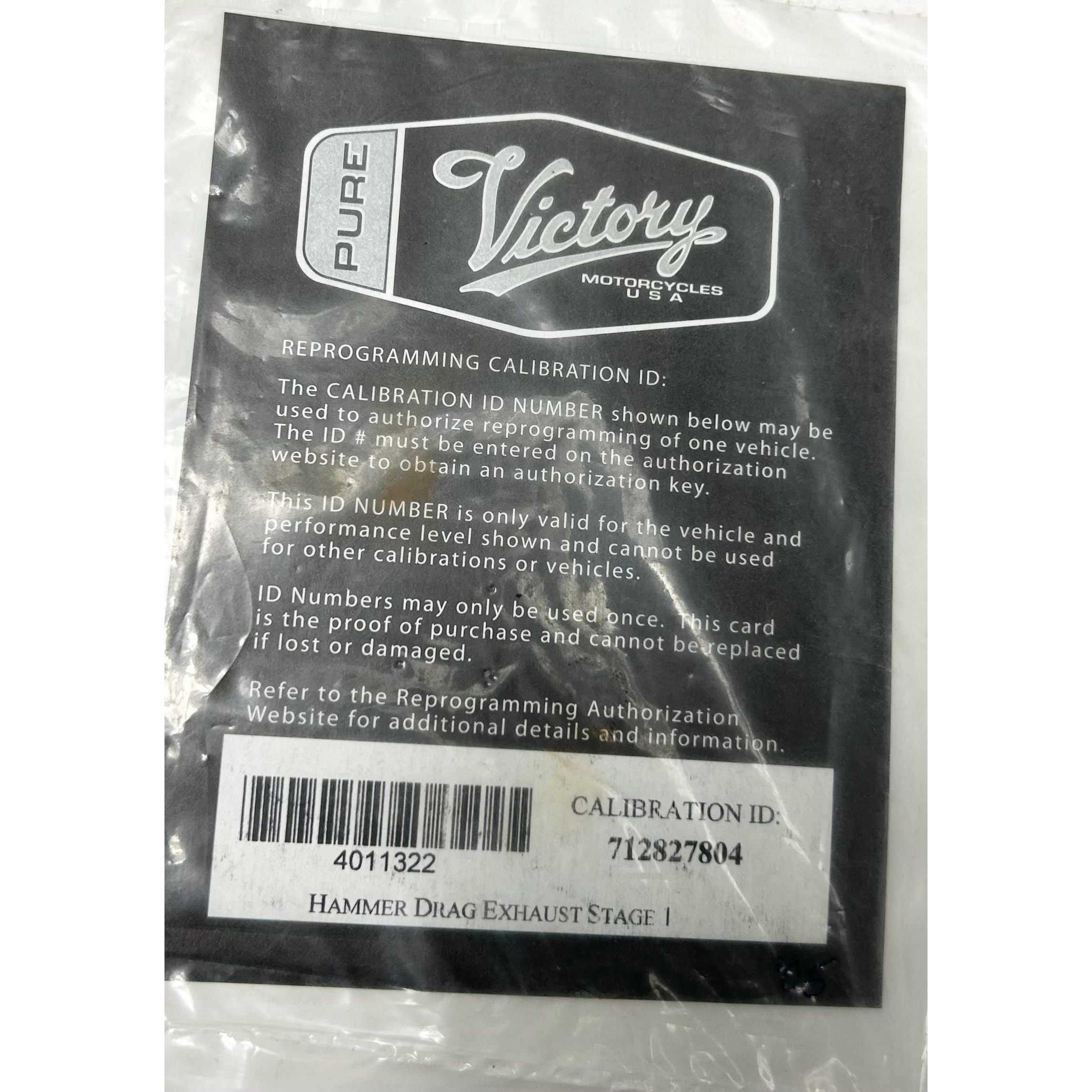 Calibration Card (Hammer Drag Exhaust Stage 1) By Polaris 4011322 Card Calibration (Exhaust)