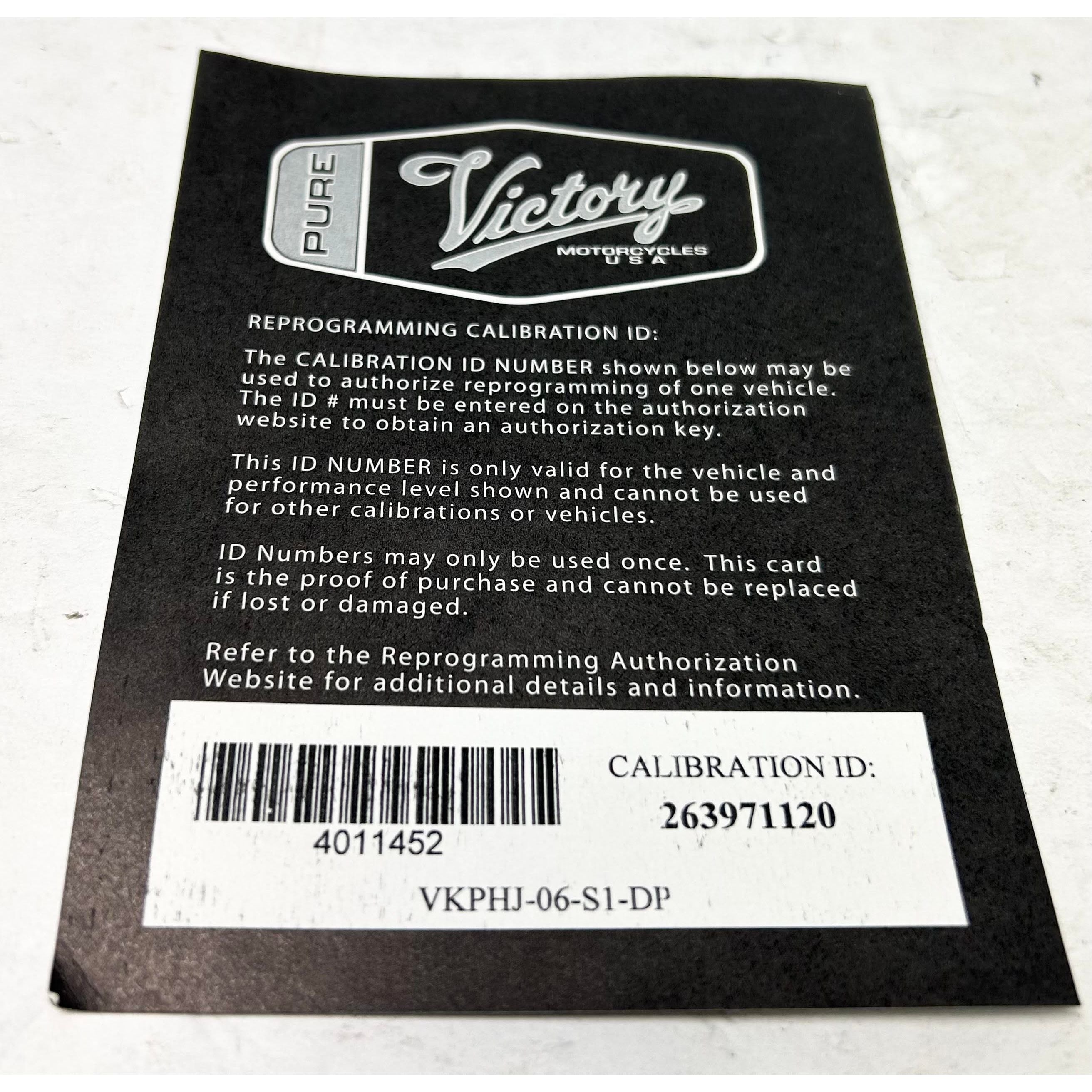 Calibration Card (VKHPJ-06-S1-DP) By Polaris 4011452 Card Calibration (Exhaust)