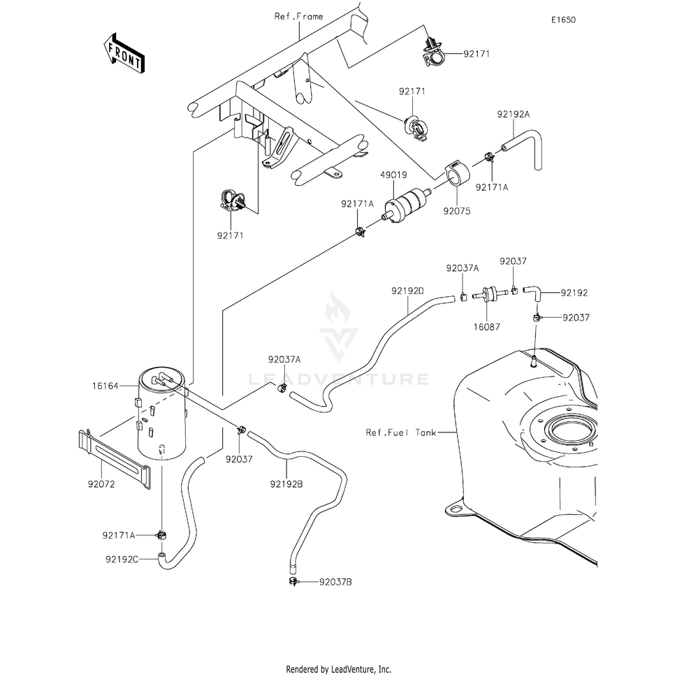 Canister by Kawasaki 16164-0018 OEM Hardware 16164-0018 Off Road Express Peach St