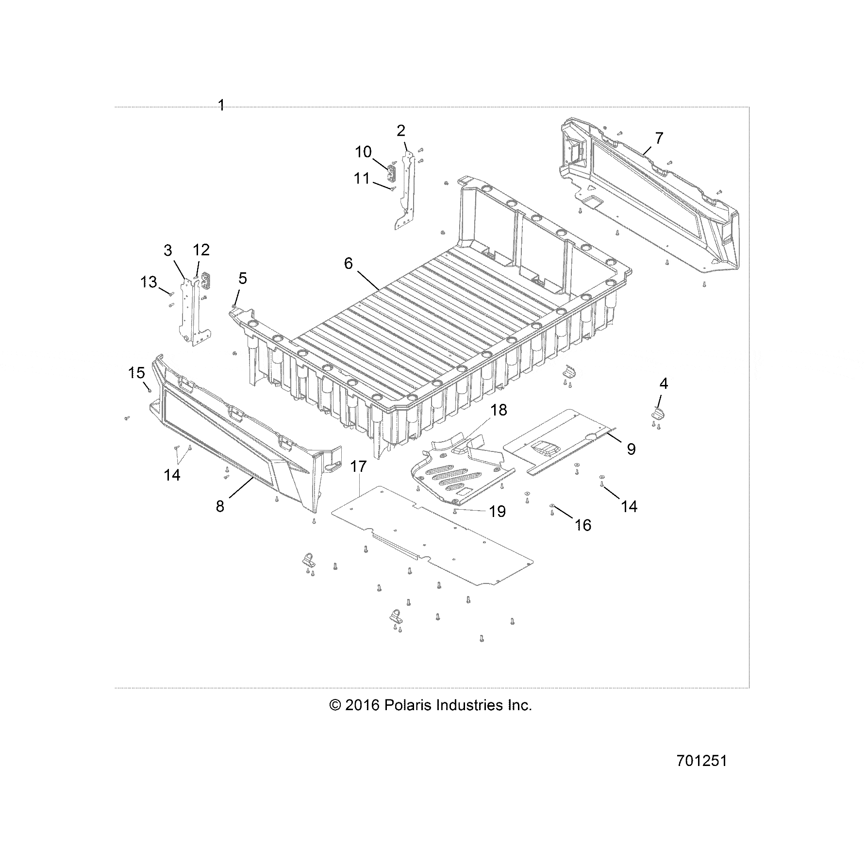 Cargo Box Assembly Kit, by Polaris 2207136 OEM Hardware P2207136 Off Road Express Drop Ship